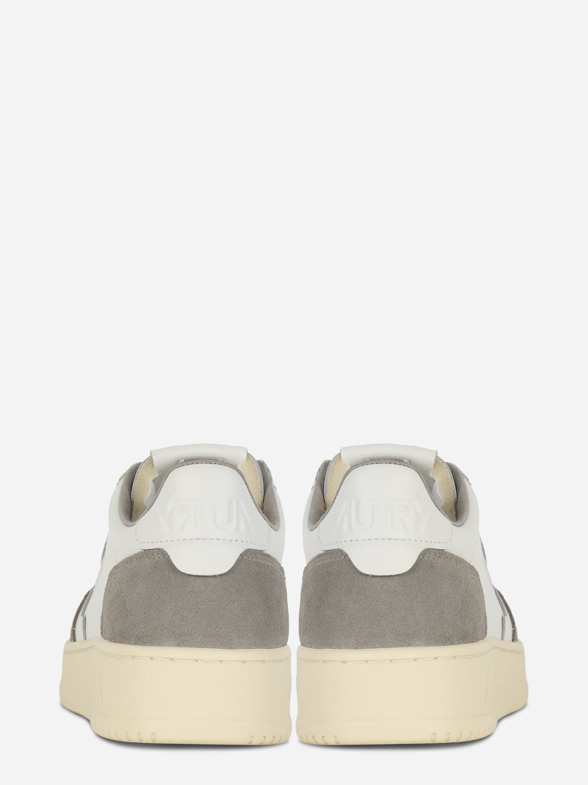 Sneakers Medalist Low In Pelle Bianca E Suede Grigio