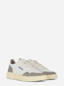 Sneakers Medalist Low In Pelle Bianca E Suede Grigio