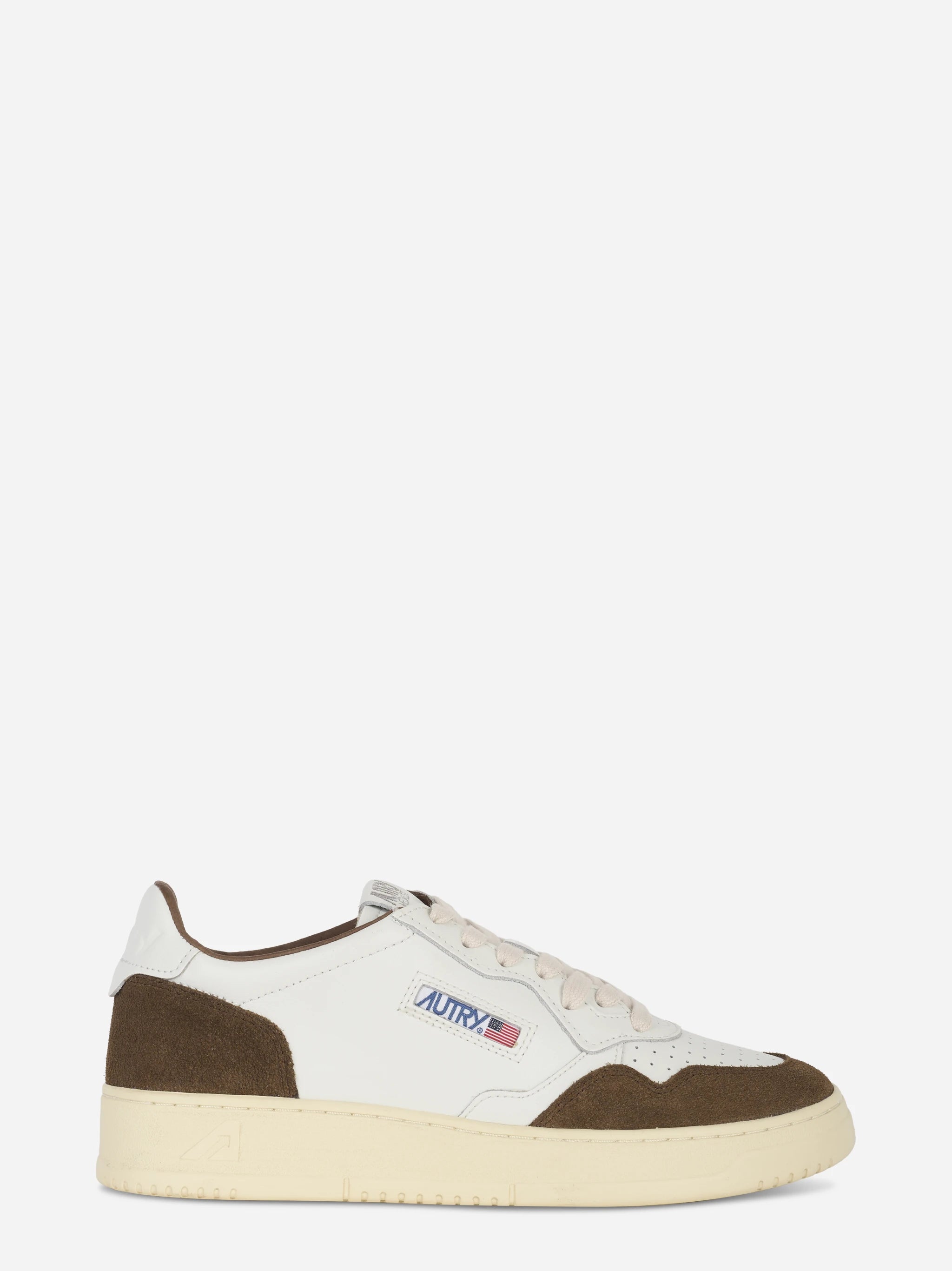 Sneakers Medalist Low In Pelle Bianca E Suede Marrone