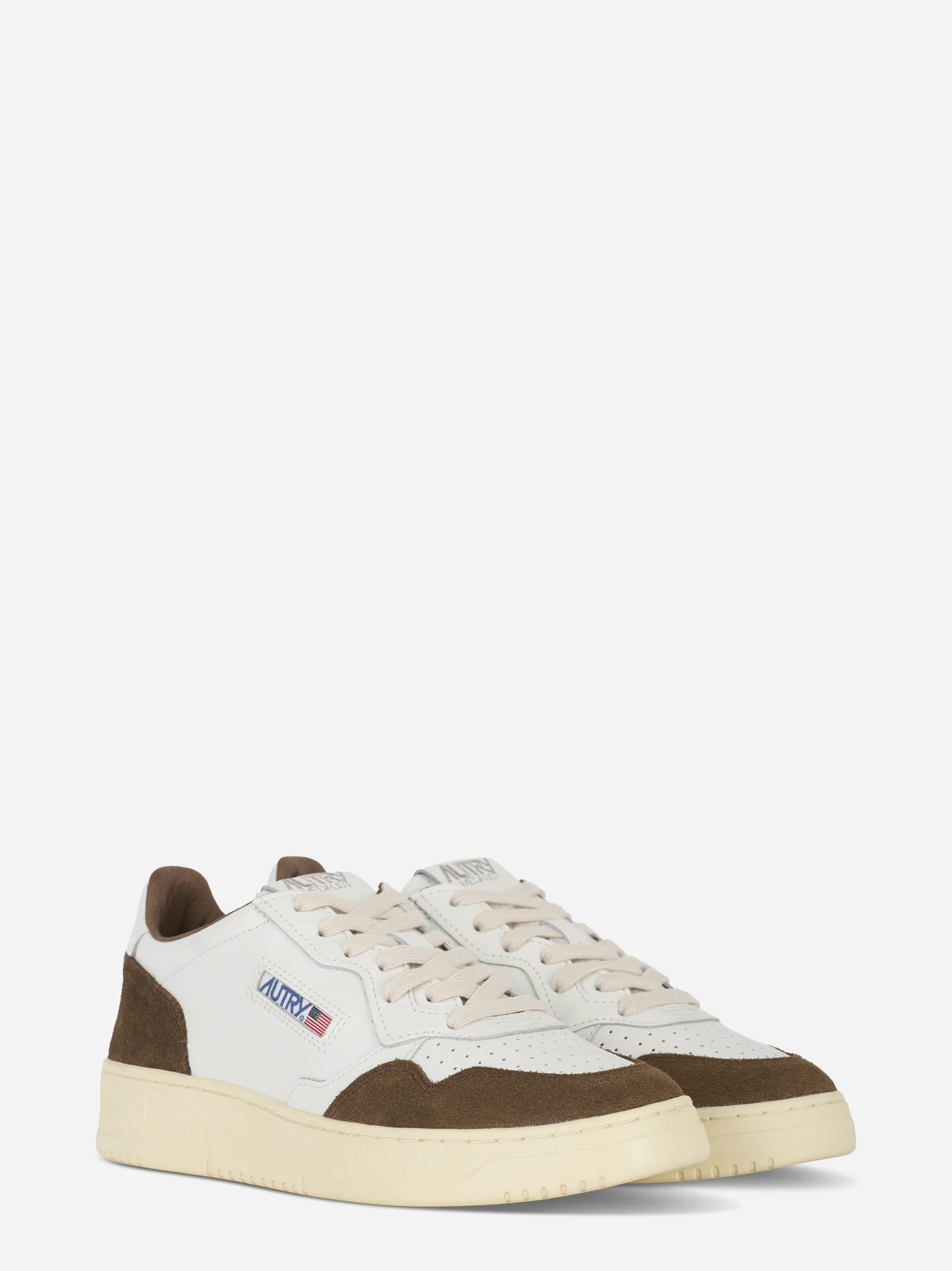 Sneakers Medalist Low In Pelle Bianca E Suede Marrone