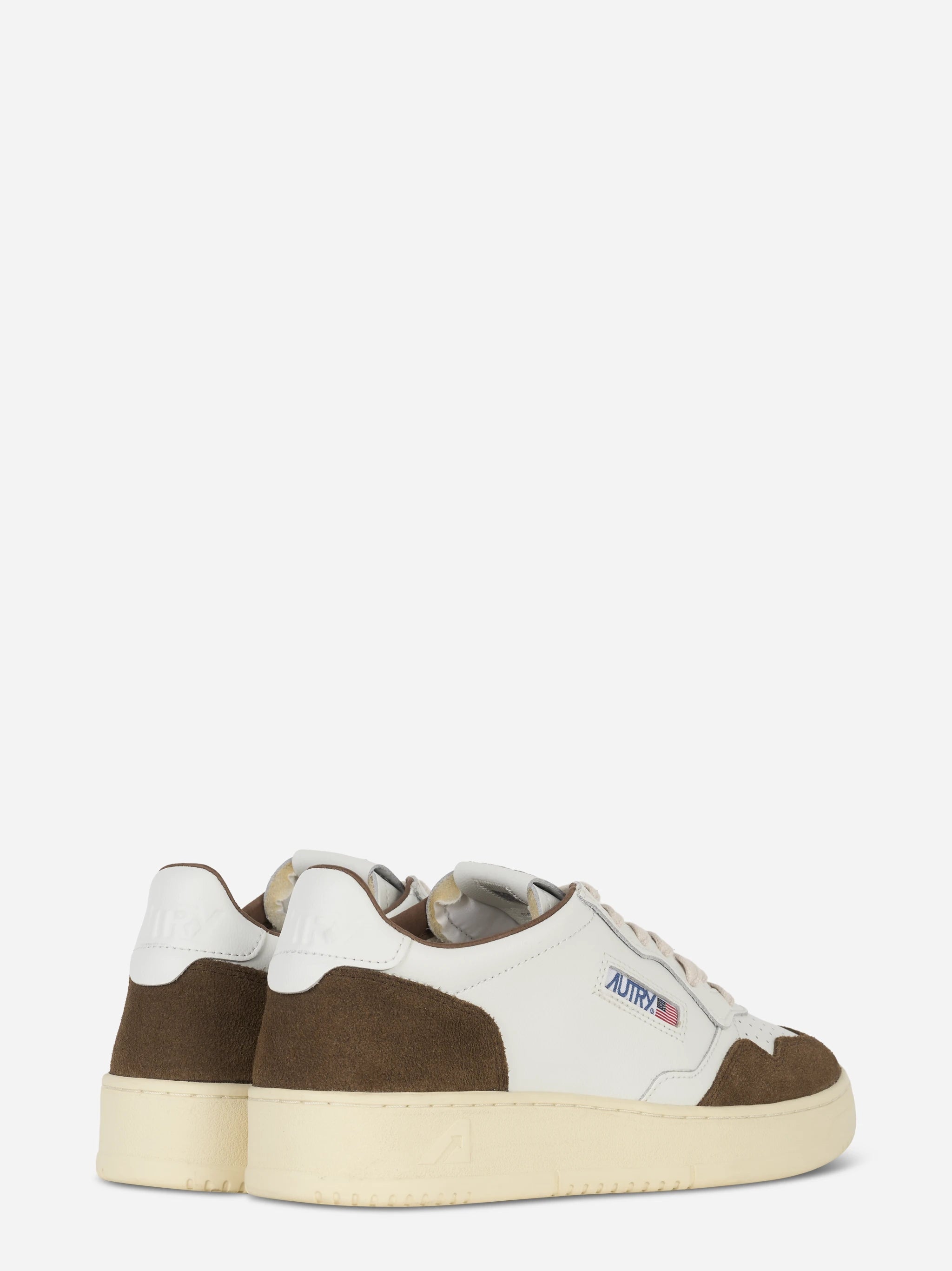 Sneakers Medalist Low In Pelle Bianca E Suede Marrone