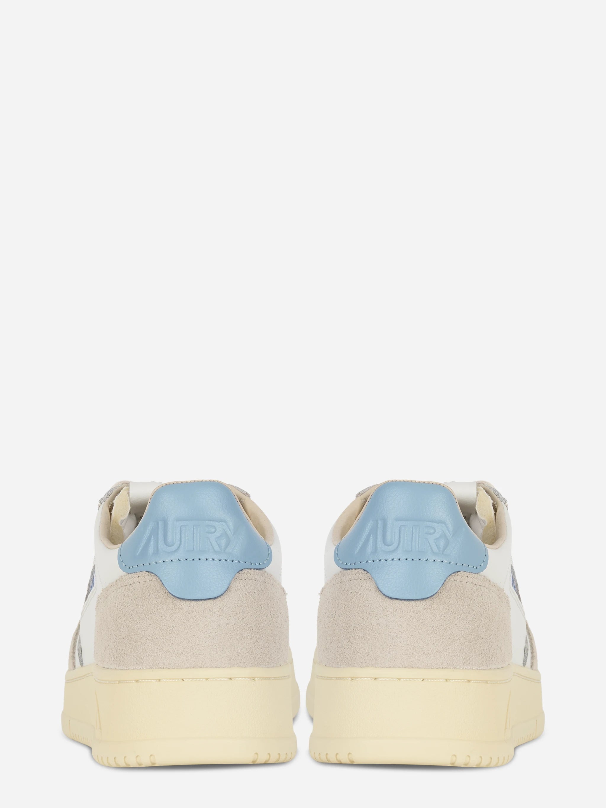 Sneakers Medalist Low In Suede E Pelle Bianca E Forget Me Not