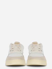 Sneakers Medalist Low In Suede E Pelle Bianca E Forget Me Not