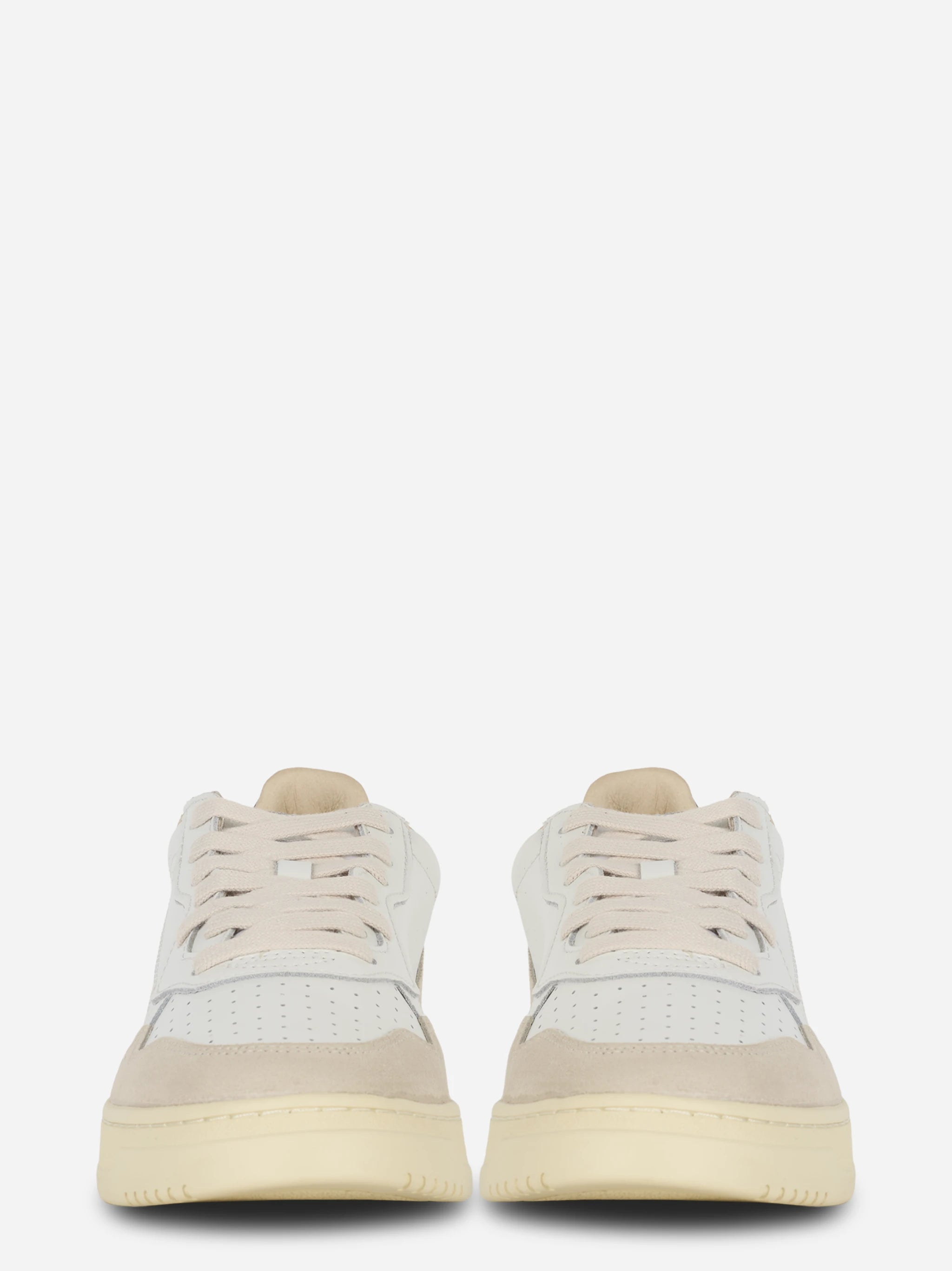 Sneakers Medalist Low In Suede E Pelle Bianca E Forget Me Not