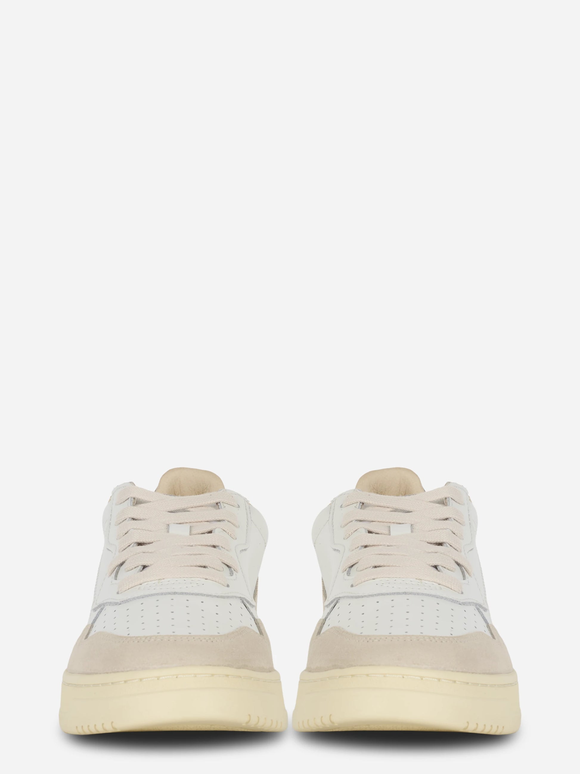 Sneakers Medalist Low In Suede E Pelle Bianca E Teak