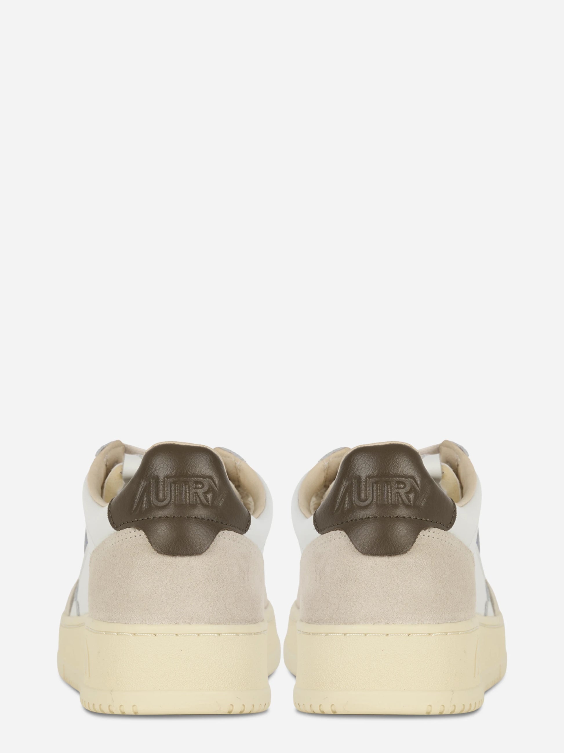 Sneakers Medalist Low In Suede E Pelle Bianca E Teak