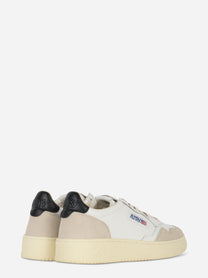 Sneakers Medalist Low In Pelle Bianca E Nera E Suede Beige