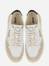Sneakers Medalist Low In Pelle Bianca E Nera E Suede Beige