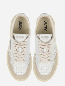 Sneakers Medalist Low In Pelle Bianca E Suede Beige