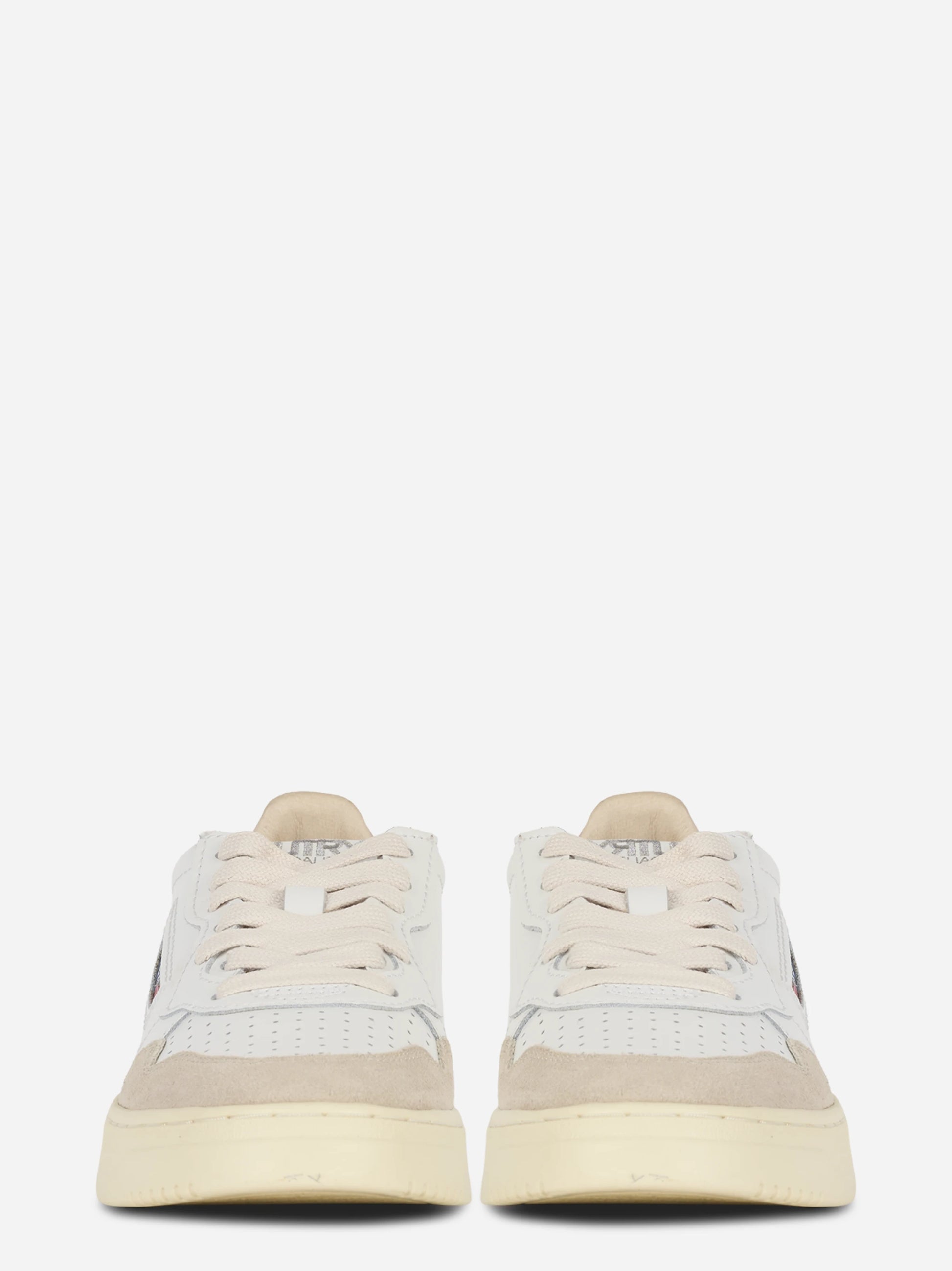 Sneakers Medalist Low In Pelle Bianca E Powder E Suede Beige