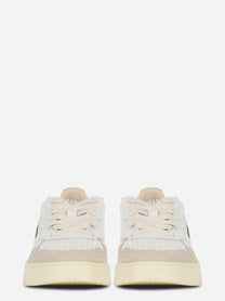 Sneakers Medalist Low In Pelle Bianca E Powder E Suede Beige