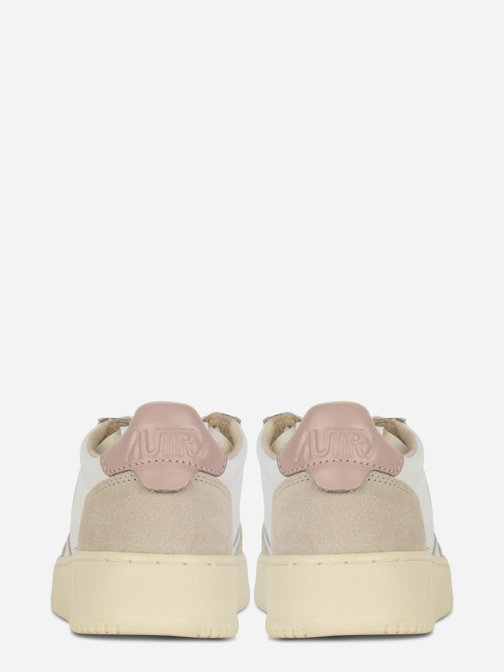 Sneakers Medalist Low In Pelle Bianca E Powder E Suede Beige