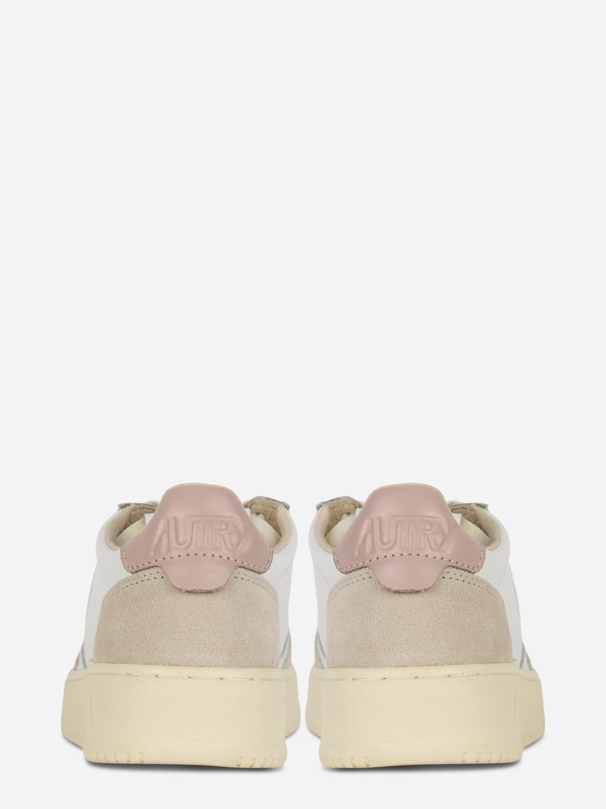 Sneakers Medalist Low In Pelle Bianca E Powder E Suede Beige