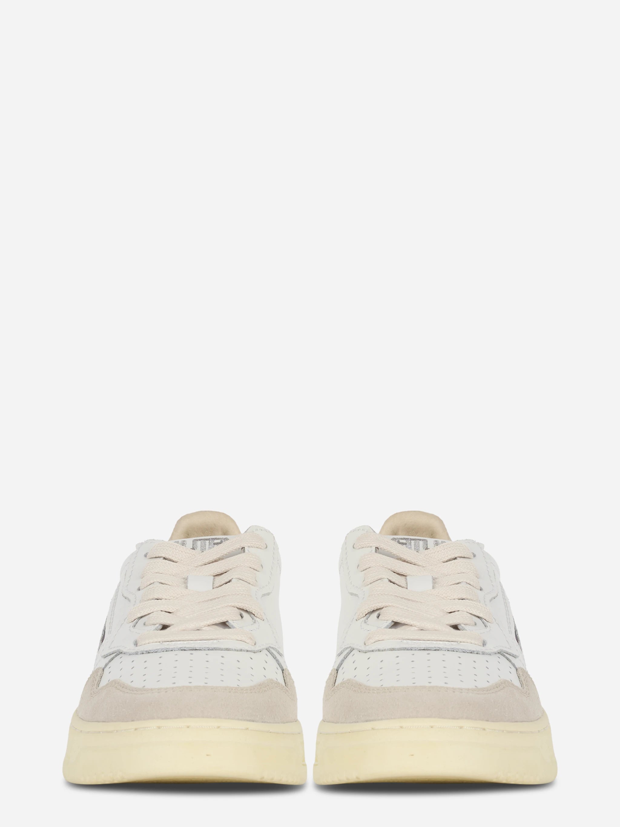 Sneakers Medalist Low In Pelle E Suede Bianca E Oro