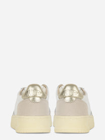 Sneakers Medalist Low In Pelle E Suede Bianca E Oro