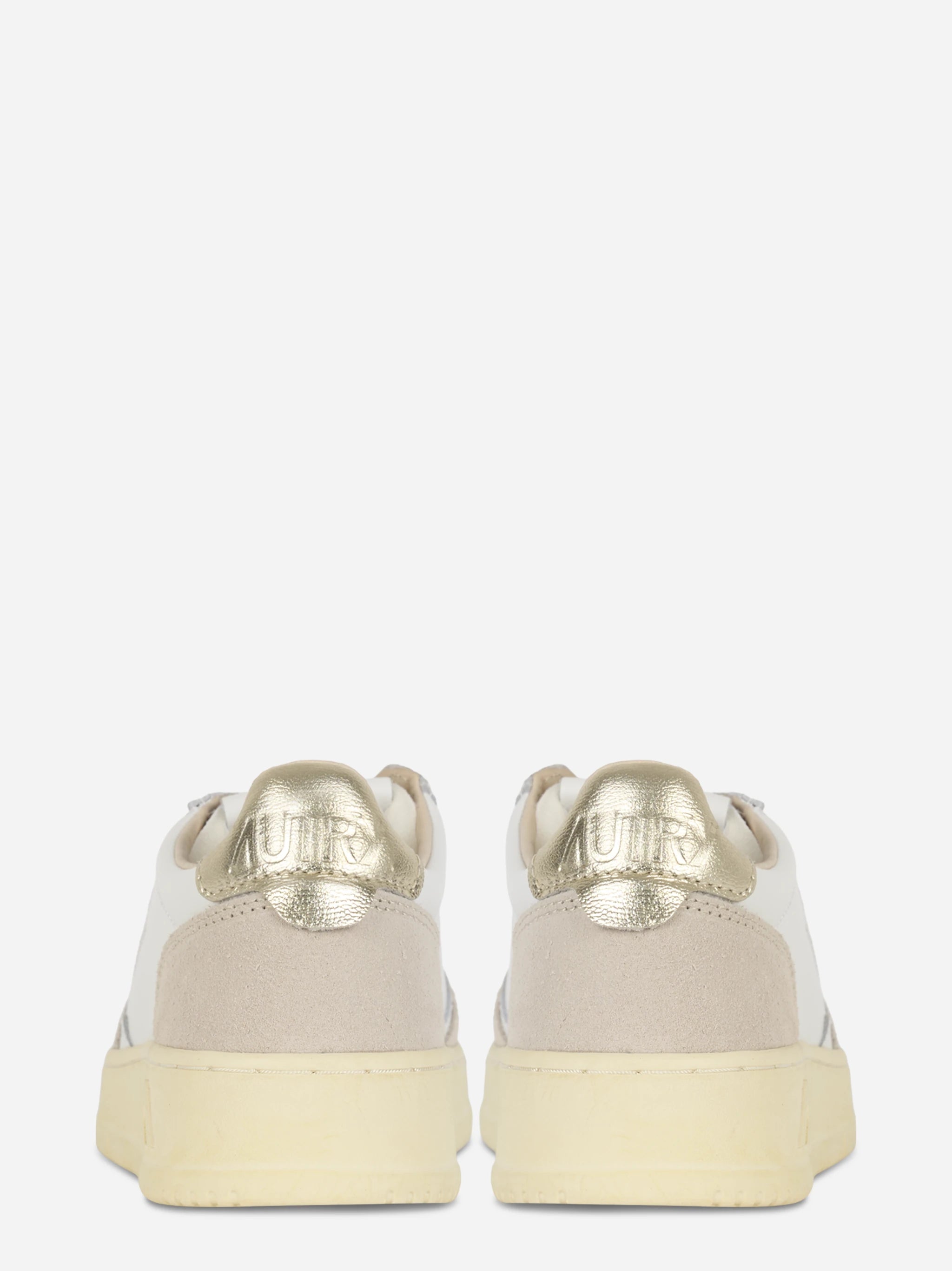 Sneakers Medalist Low In Pelle E Suede Bianca E Oro