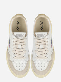 Sneakers Medalist Low In Pelle E Suede Bianca E Oro