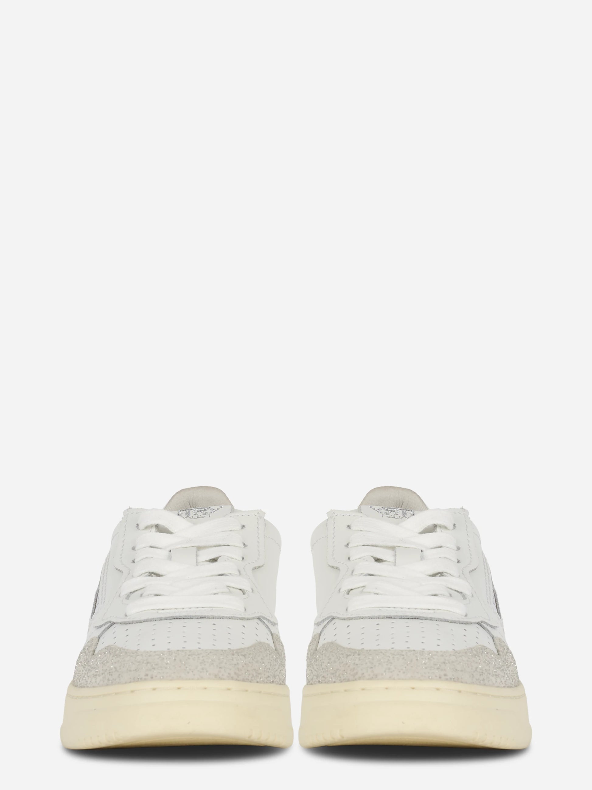 Sneakers Medalist Low In Pelle Bianca E Stars Grigio