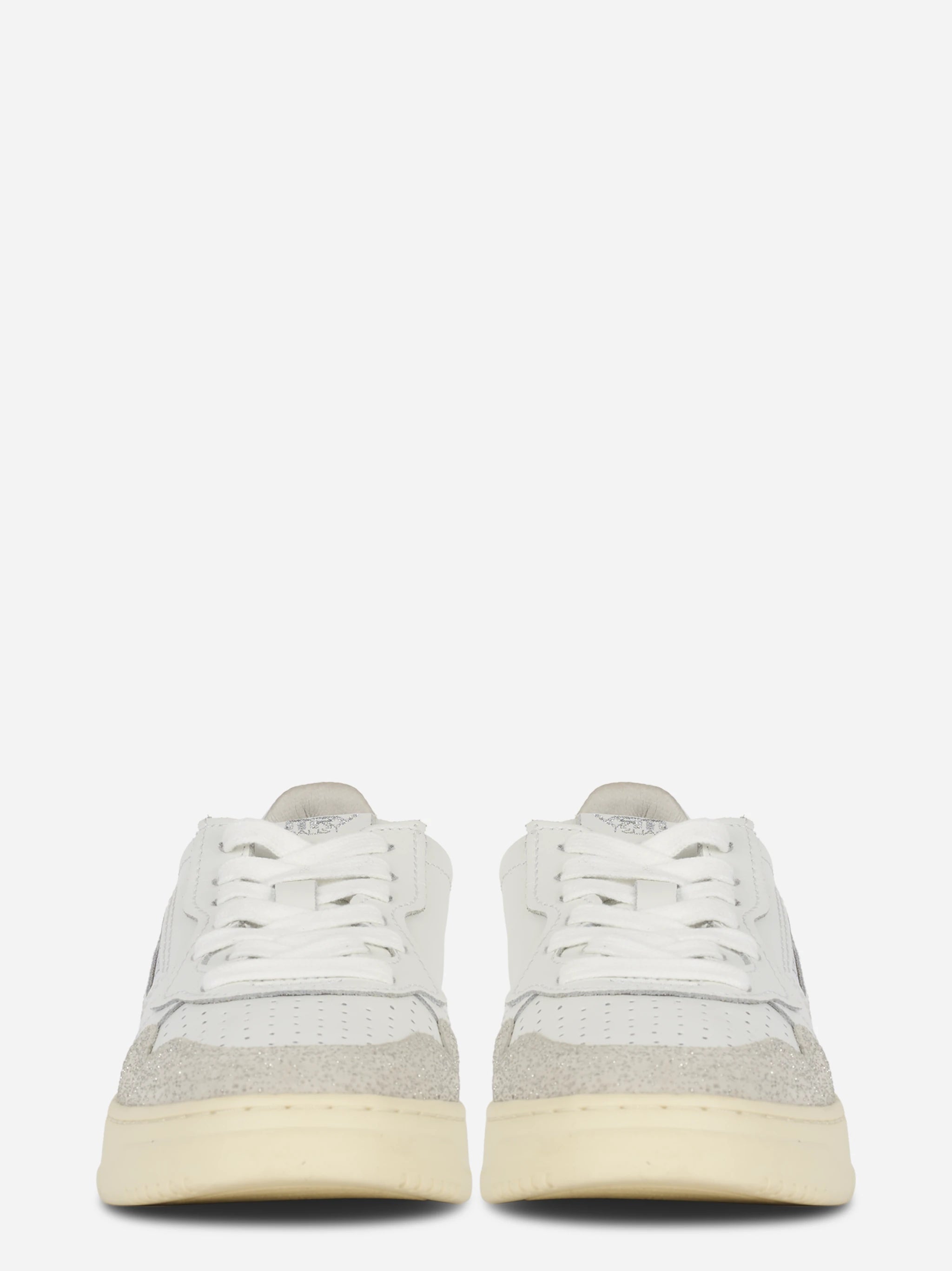 Sneakers Medalist Low In Pelle Bianca E Stars Grigio