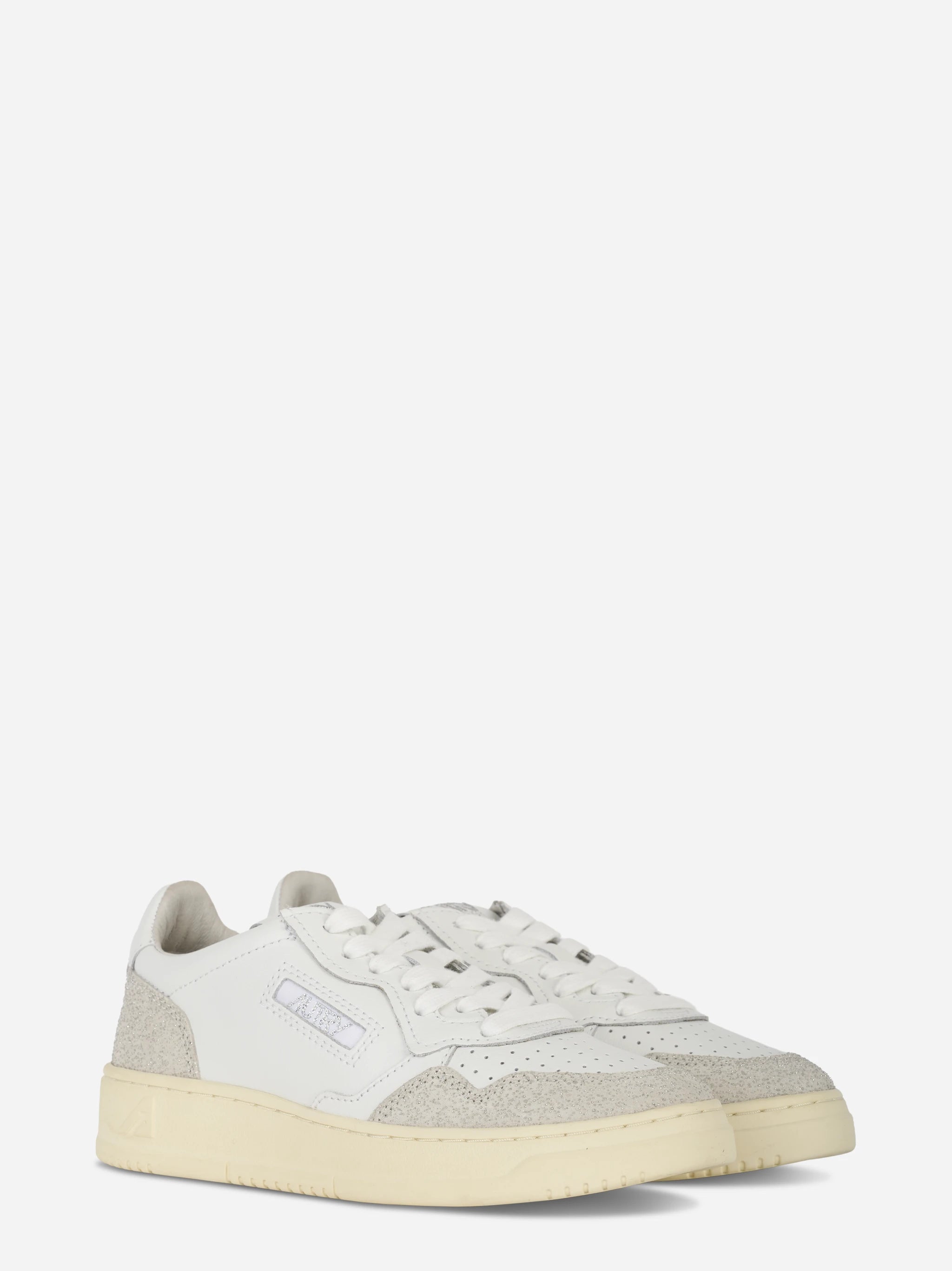 Sneakers Medalist Low In Pelle Bianca E Stars Grigio