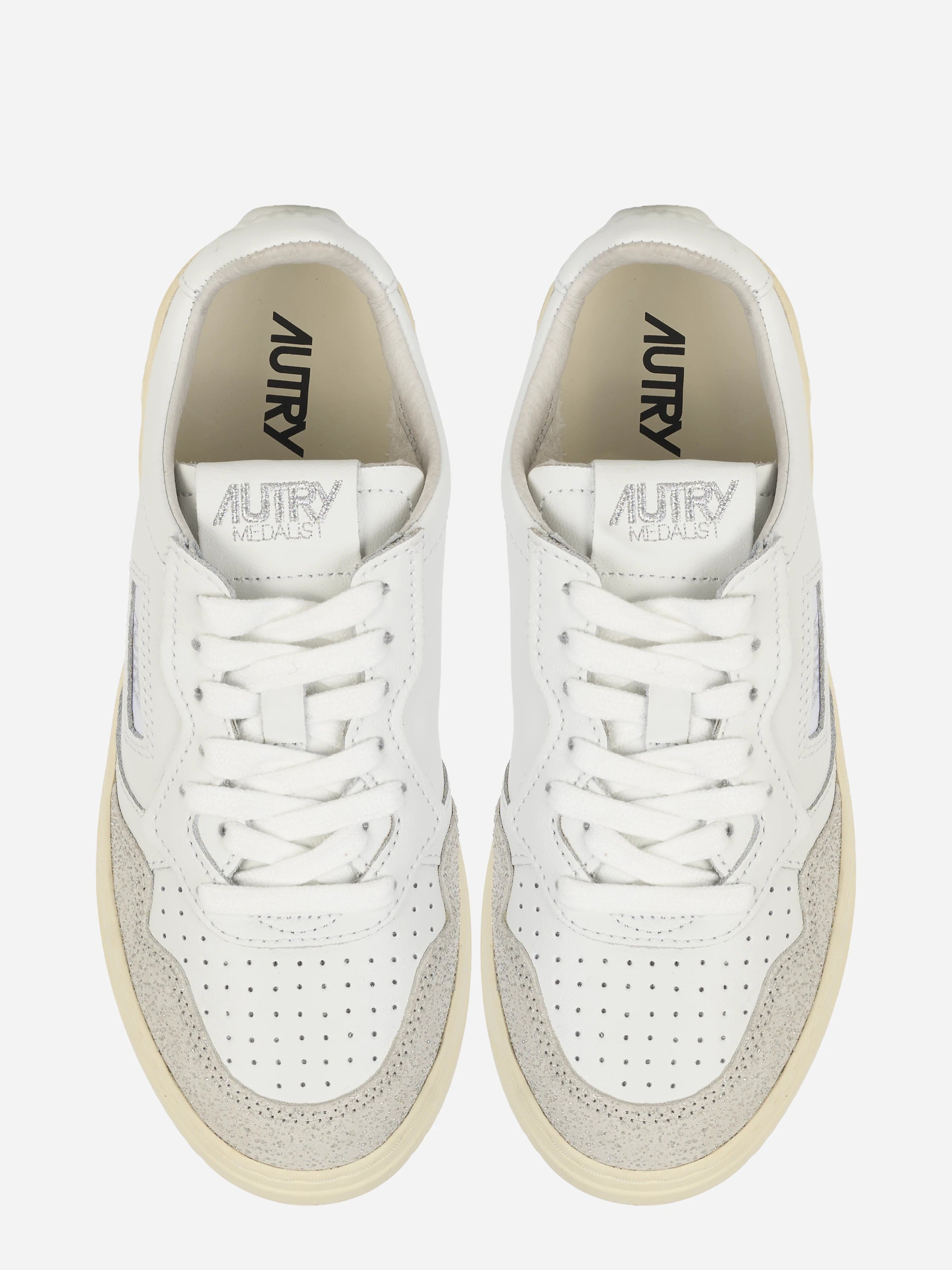Sneakers Medalist Low In Pelle Bianca E Stars Grigio