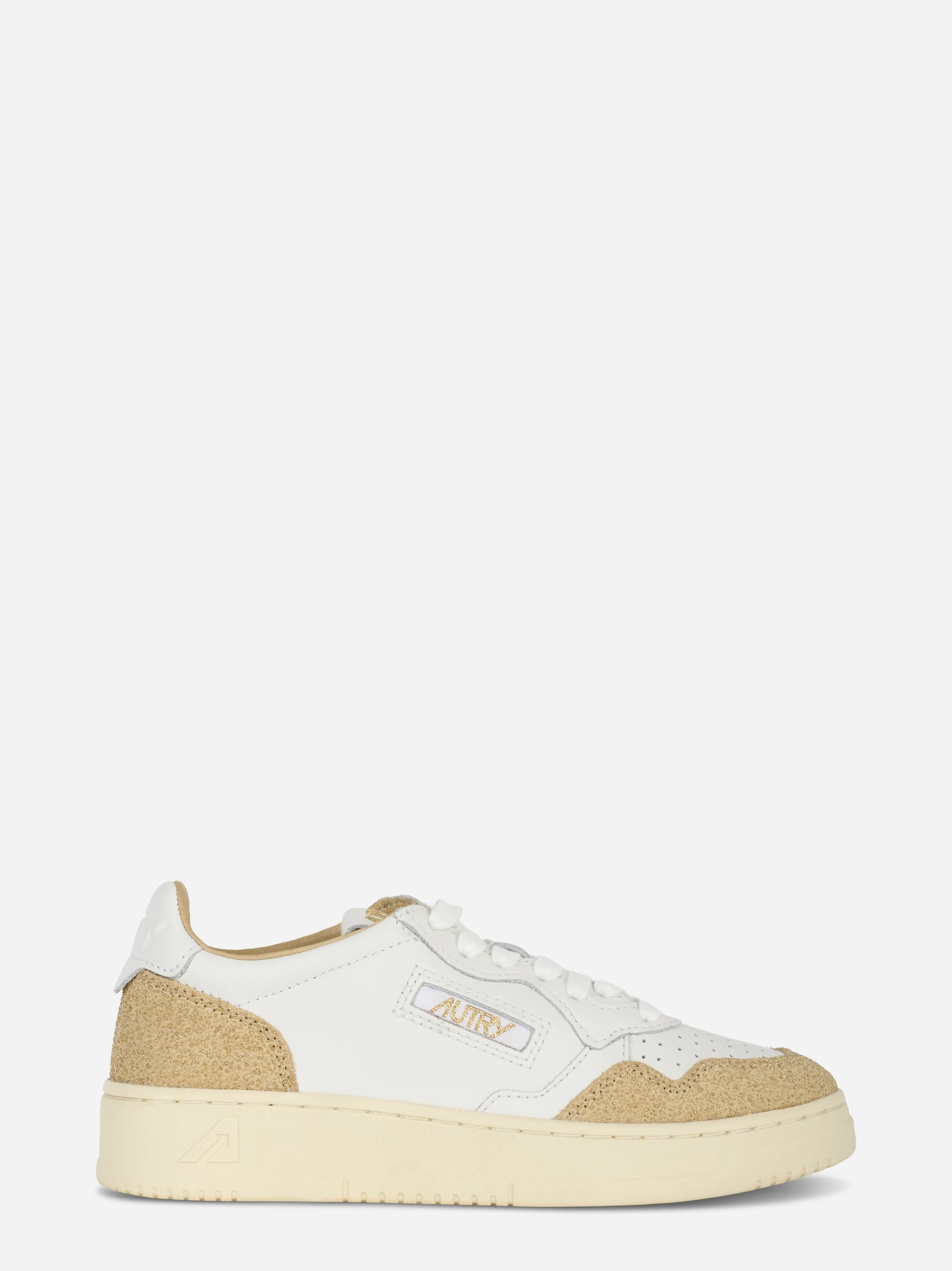 Sneakers Medalist Low In Pelle Bianca E Stars Ecru