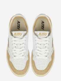 Sneakers Medalist Low In Pelle Bianca E Stars Ecru