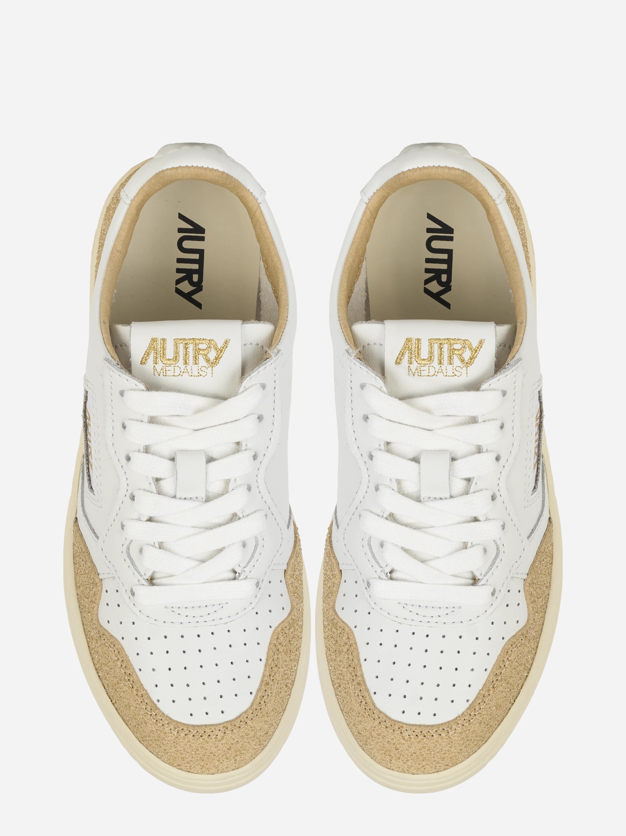 Sneakers Medalist Low In Pelle Bianca E Stars Ecru