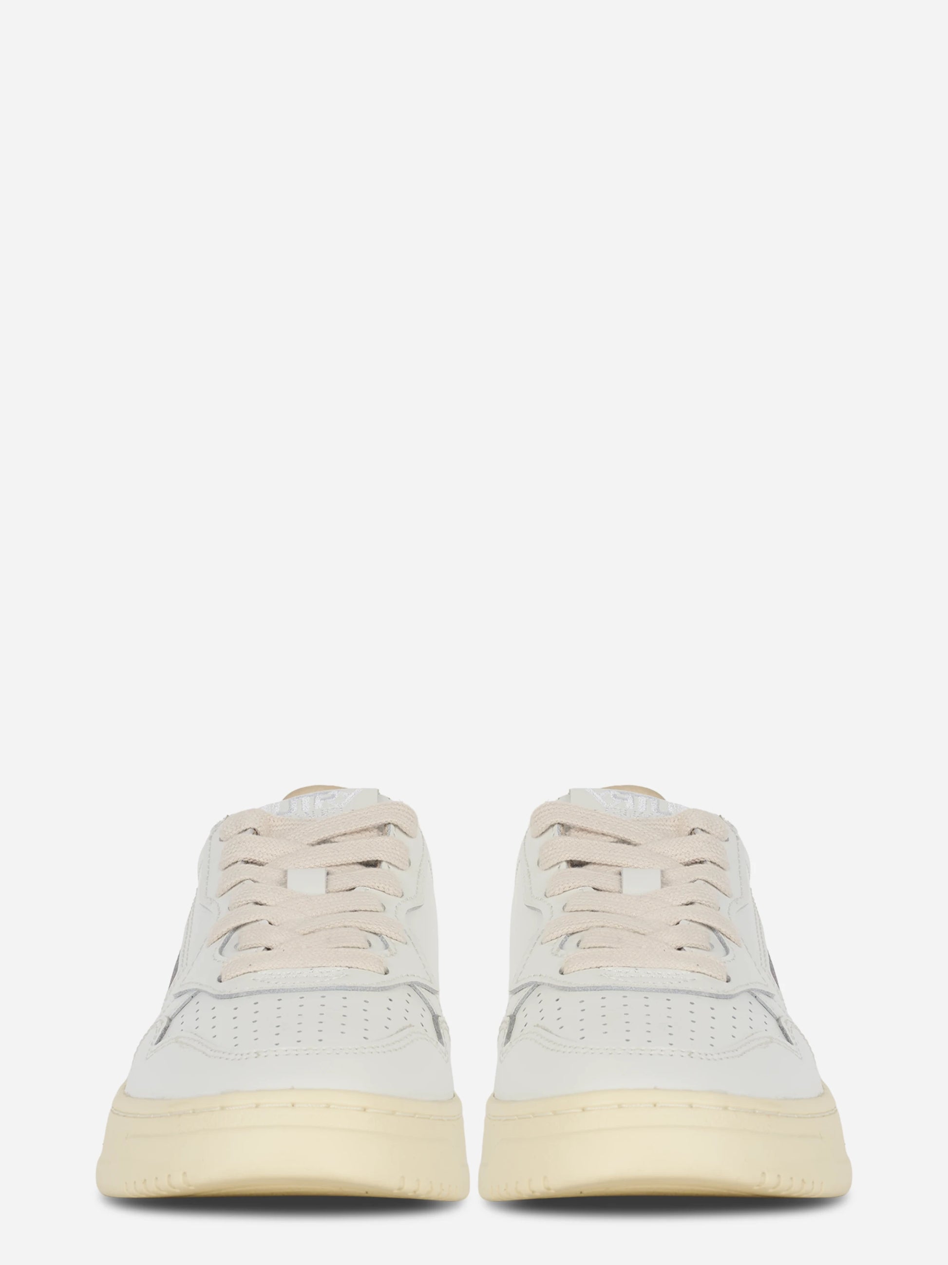 Sneakers Medalist Low In Pelle Bianca E Argento