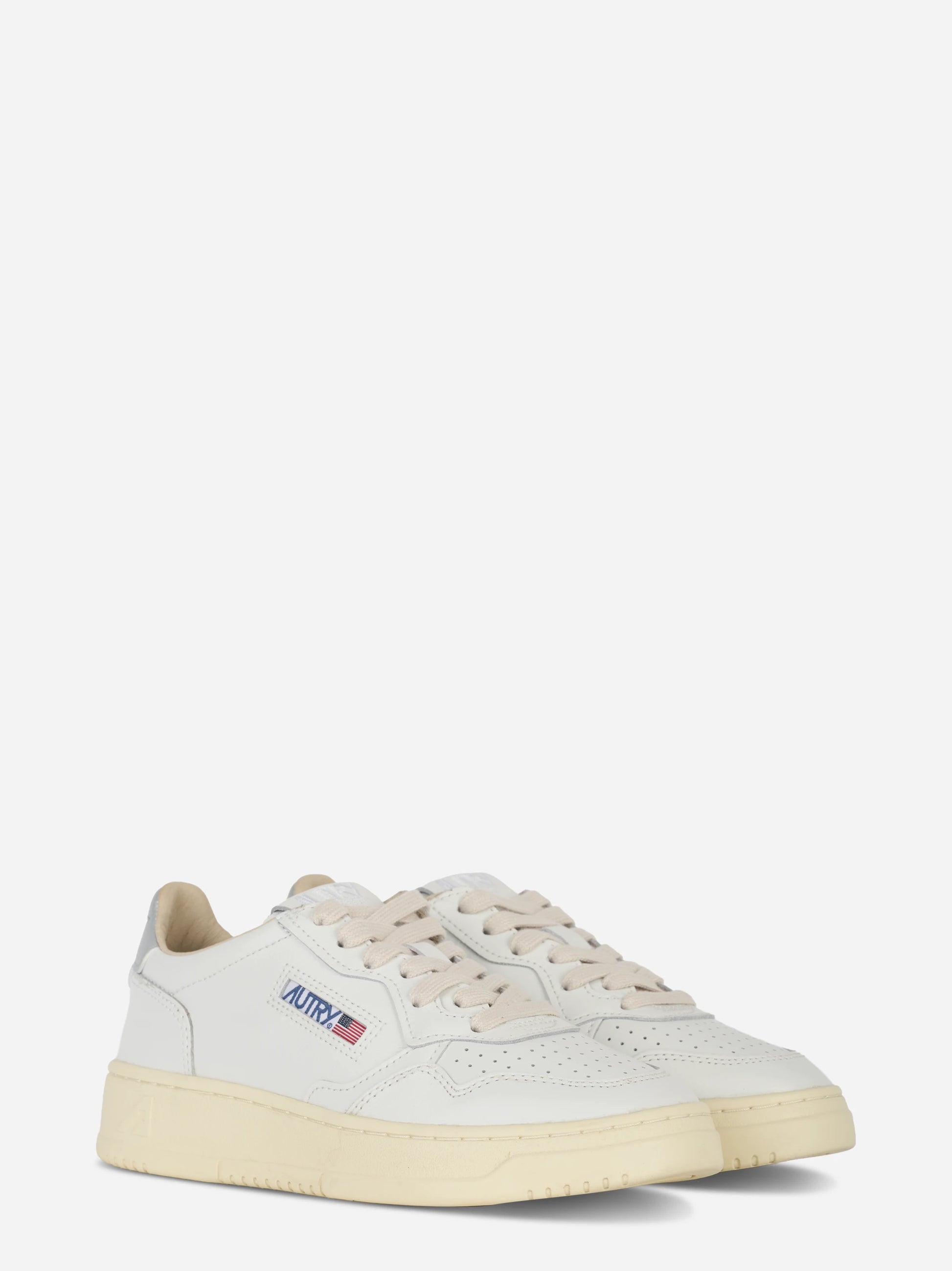 Sneakers Medalist Low In Pelle Bianca E Argento