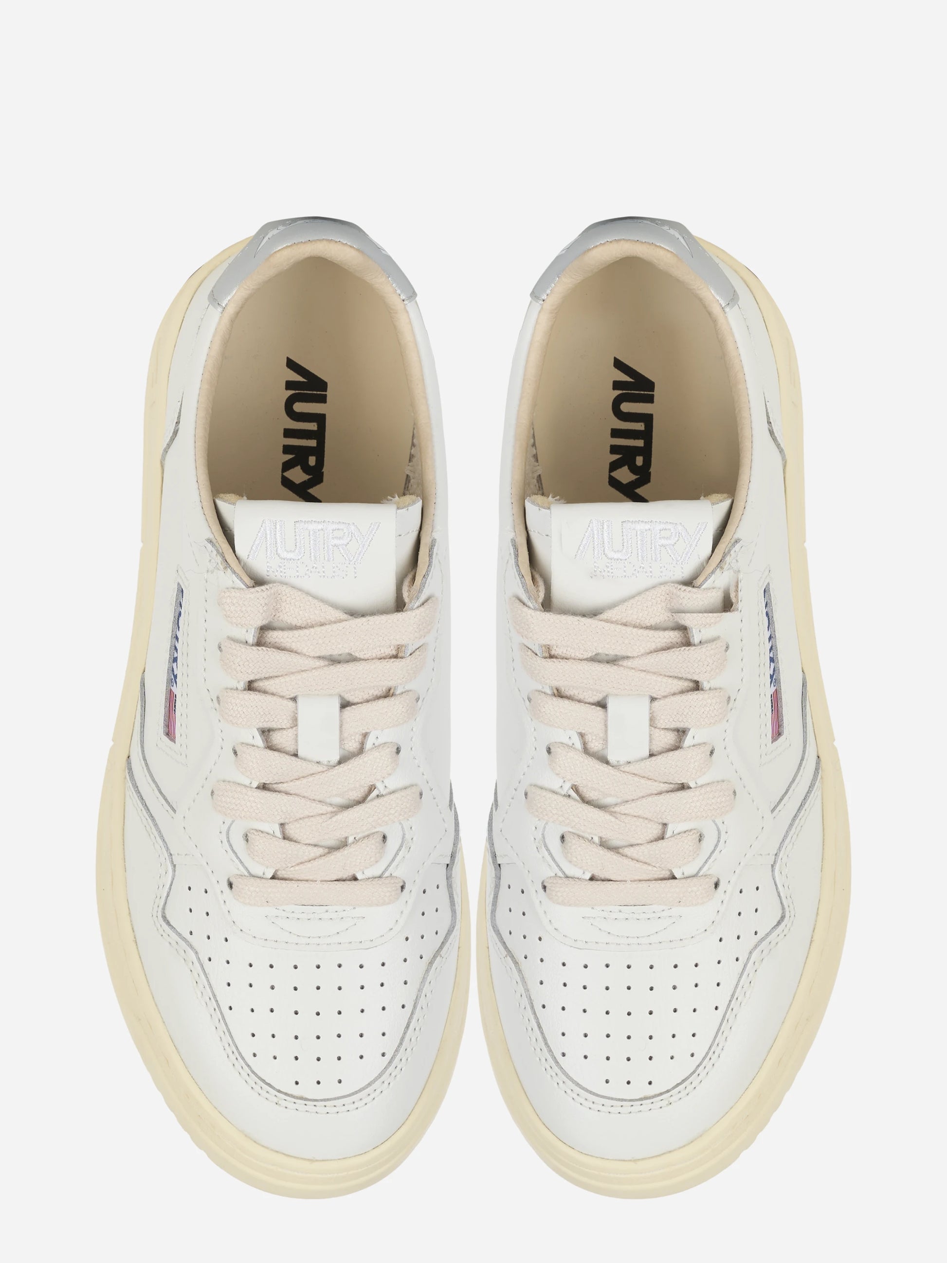 Sneakers Medalist Low In Pelle Bianca E Argento