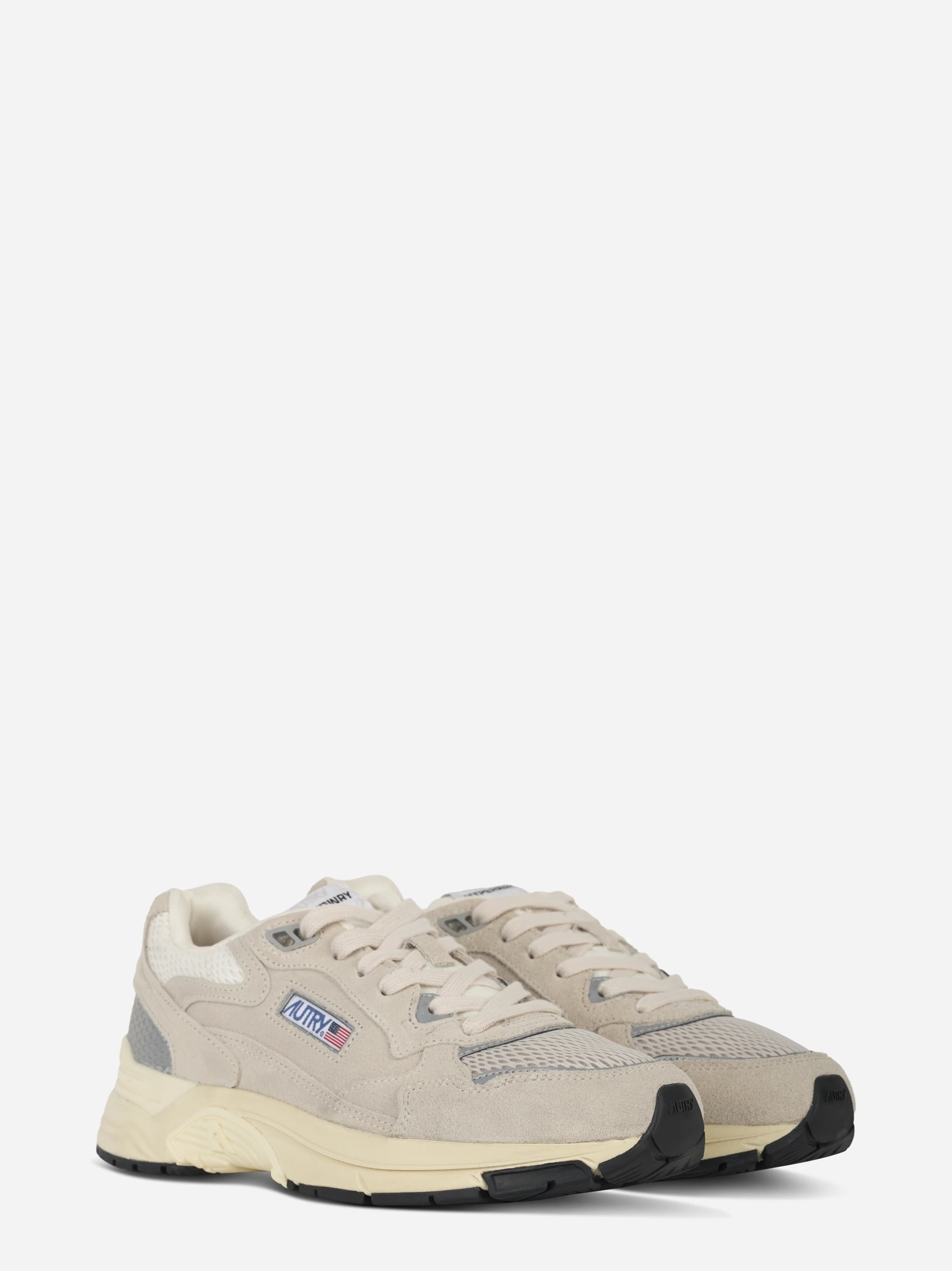 Sneakers Hyperway In Mesh E Suede Sand E Argento
