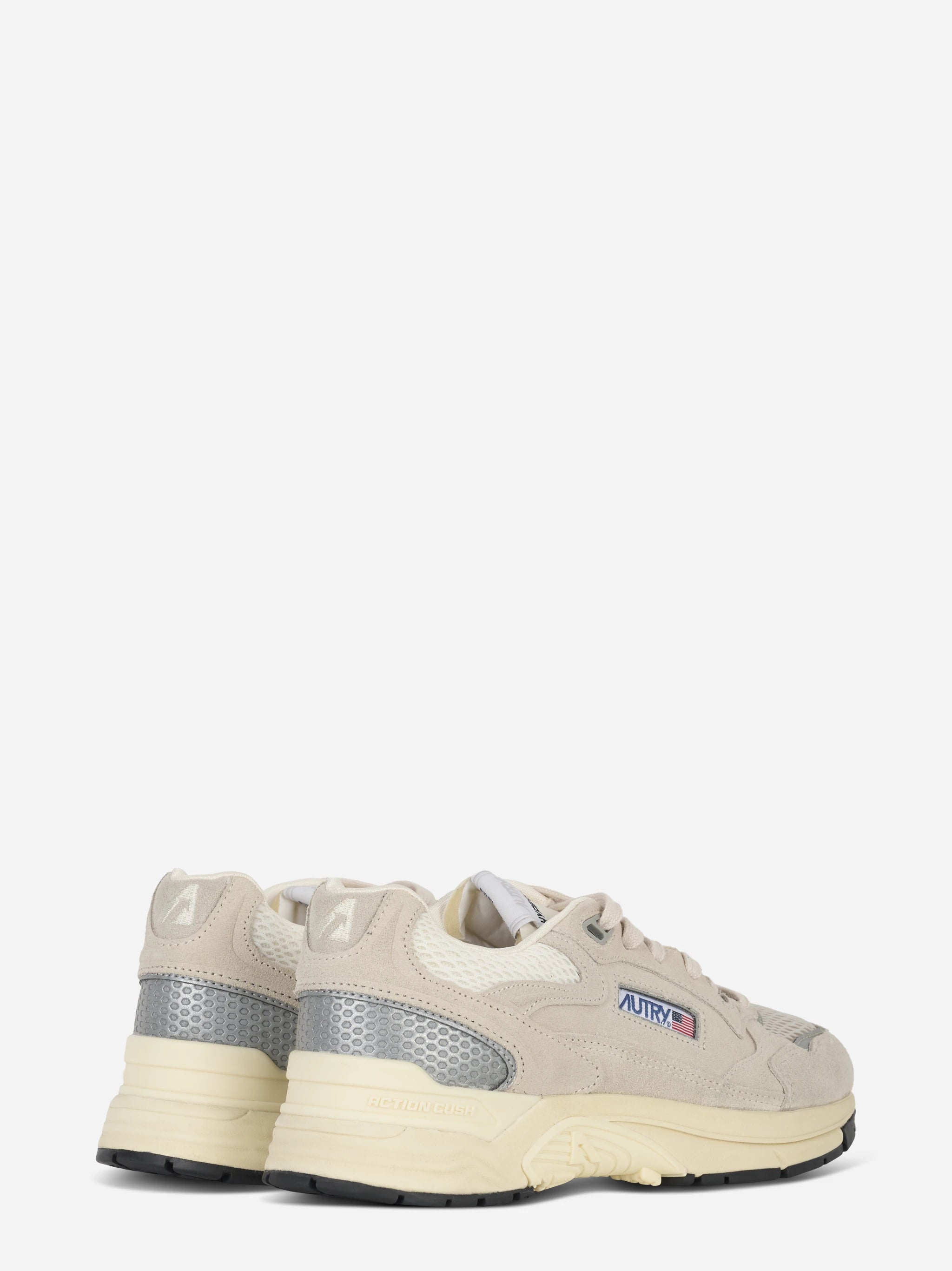 Sneakers Hyperway In Mesh E Suede Sand E Argento