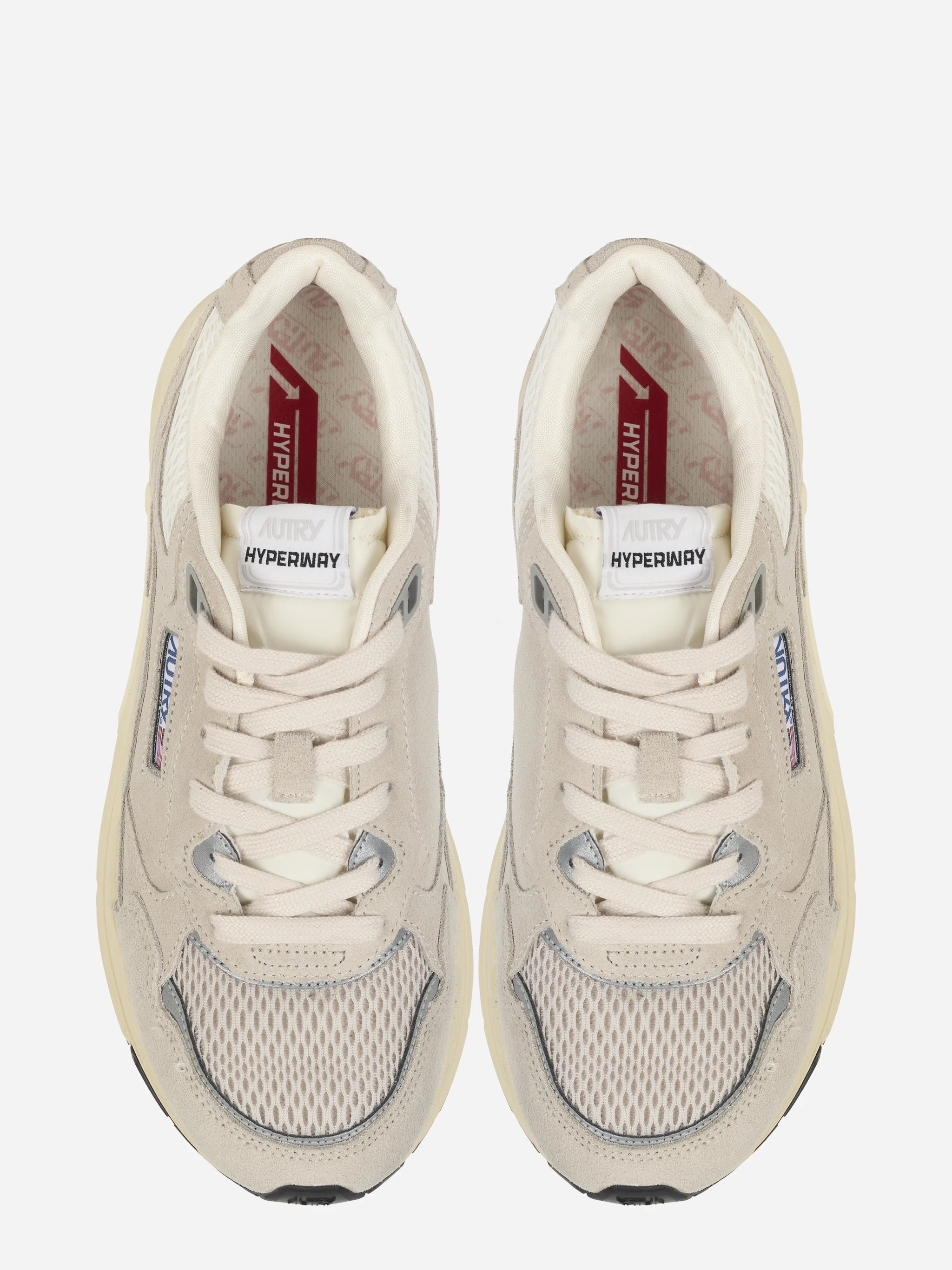 Sneakers Hyperway In Mesh E Suede Sand E Argento