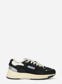 Sneakers Hyperway In Mesh E Suede Nero E Argento