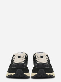 Sneakers Hyperway In Mesh E Suede Nero E Argento