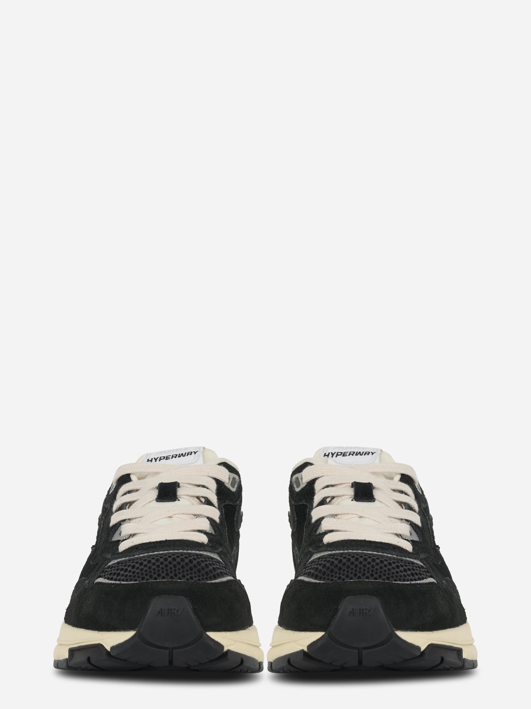 Sneakers Hyperway In Mesh E Suede Nero E Argento