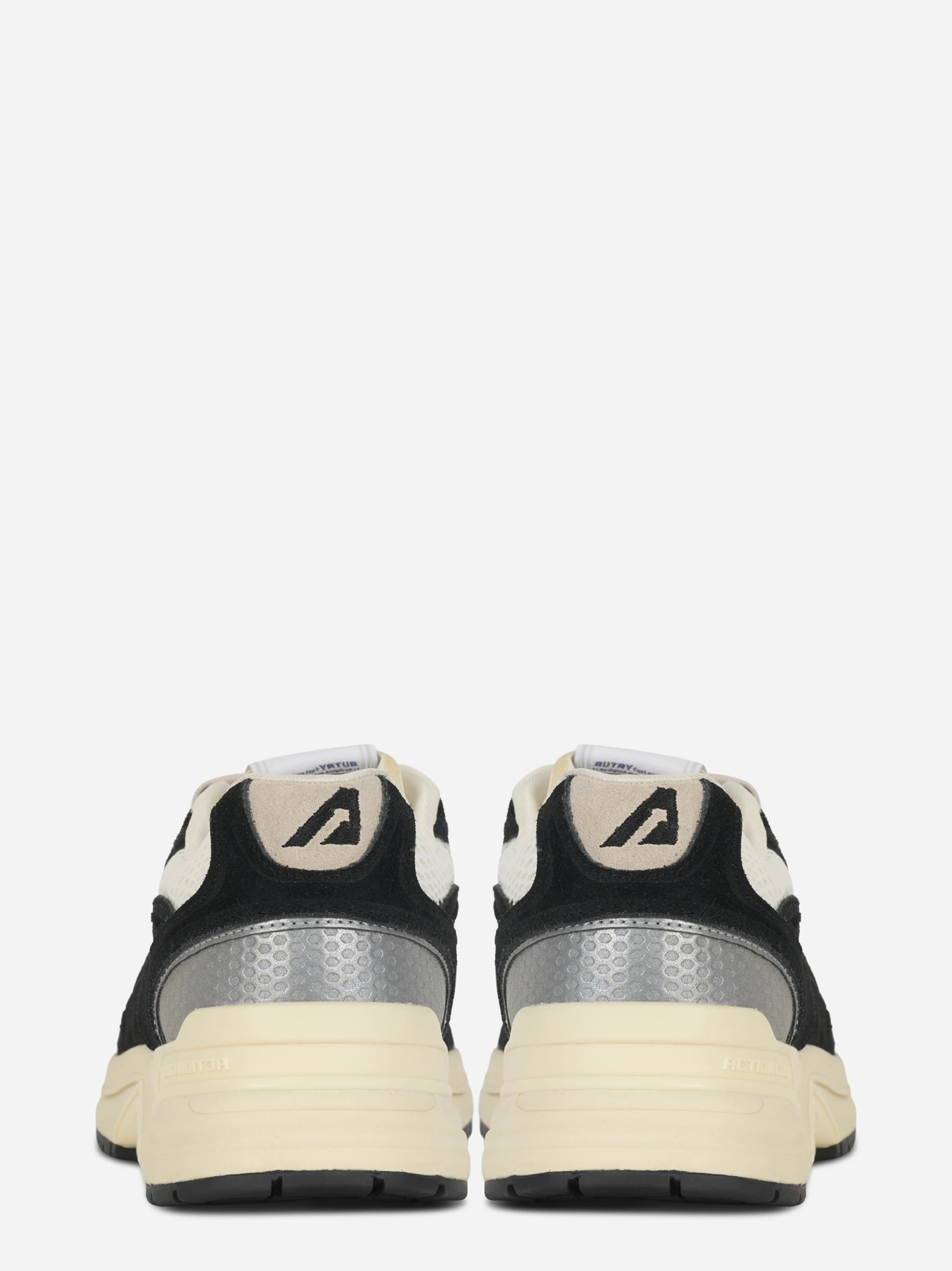 Sneakers Hyperway In Mesh E Suede Nero E Argento