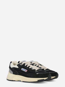 Sneakers Hyperway In Mesh E Suede Nero E Argento
