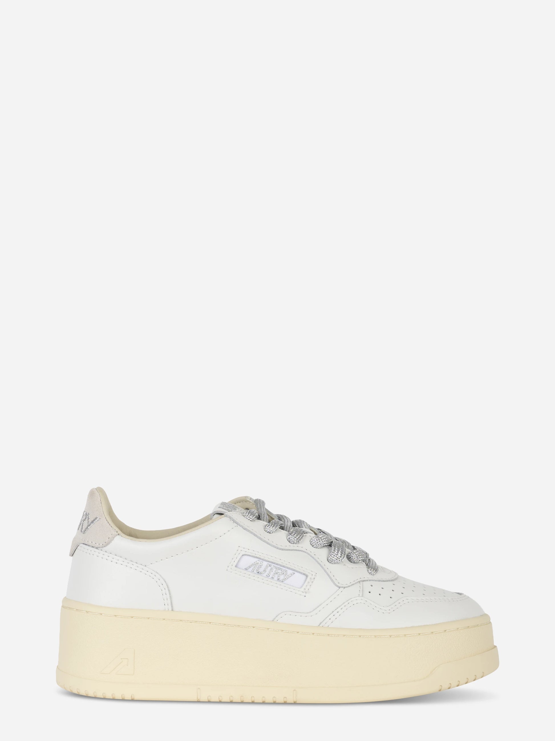 SNEAKERS MEDALIST PLATFORM IN PELLE BIANCA
