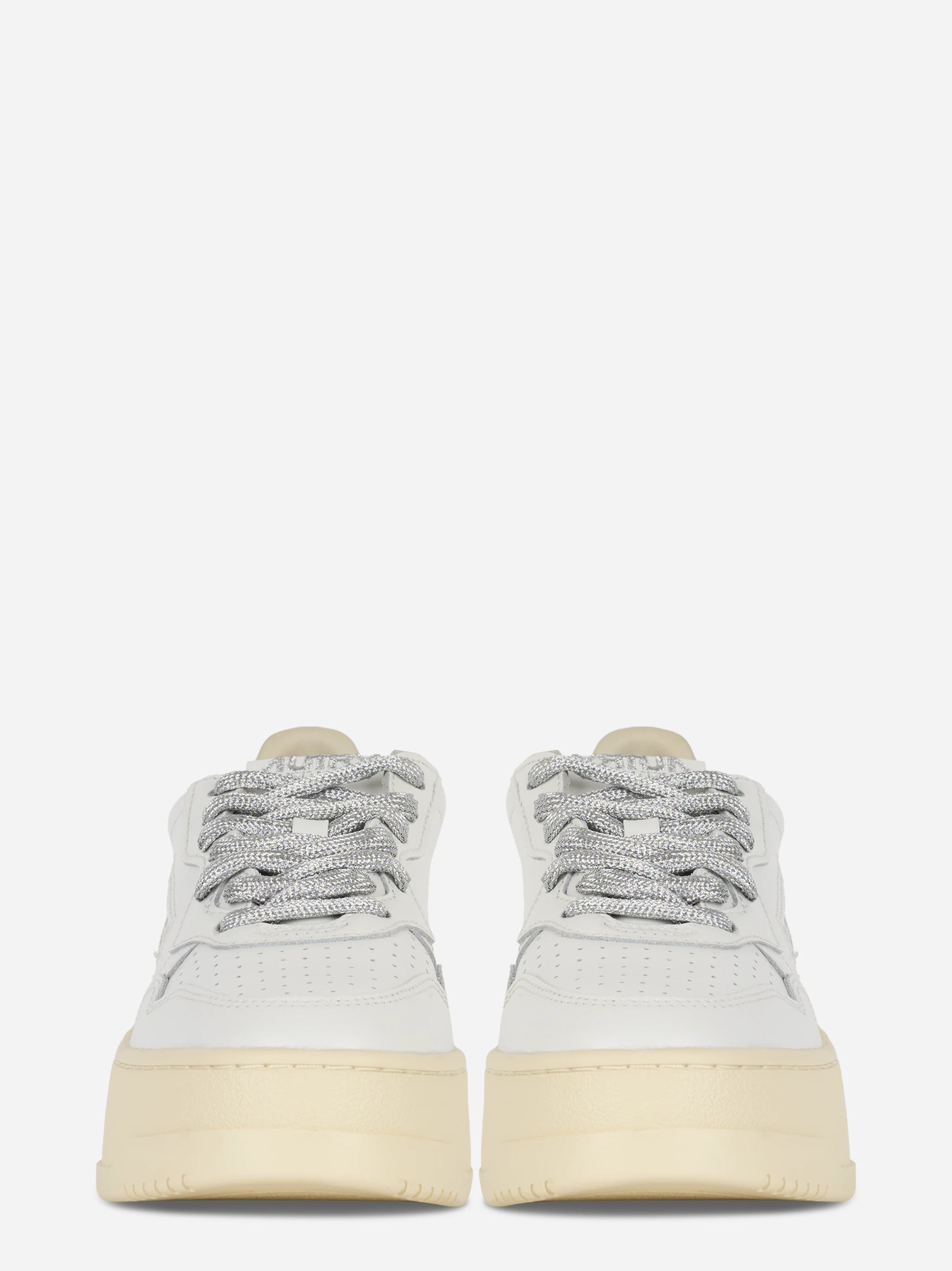 SNEAKERS MEDALIST PLATFORM IN PELLE BIANCA