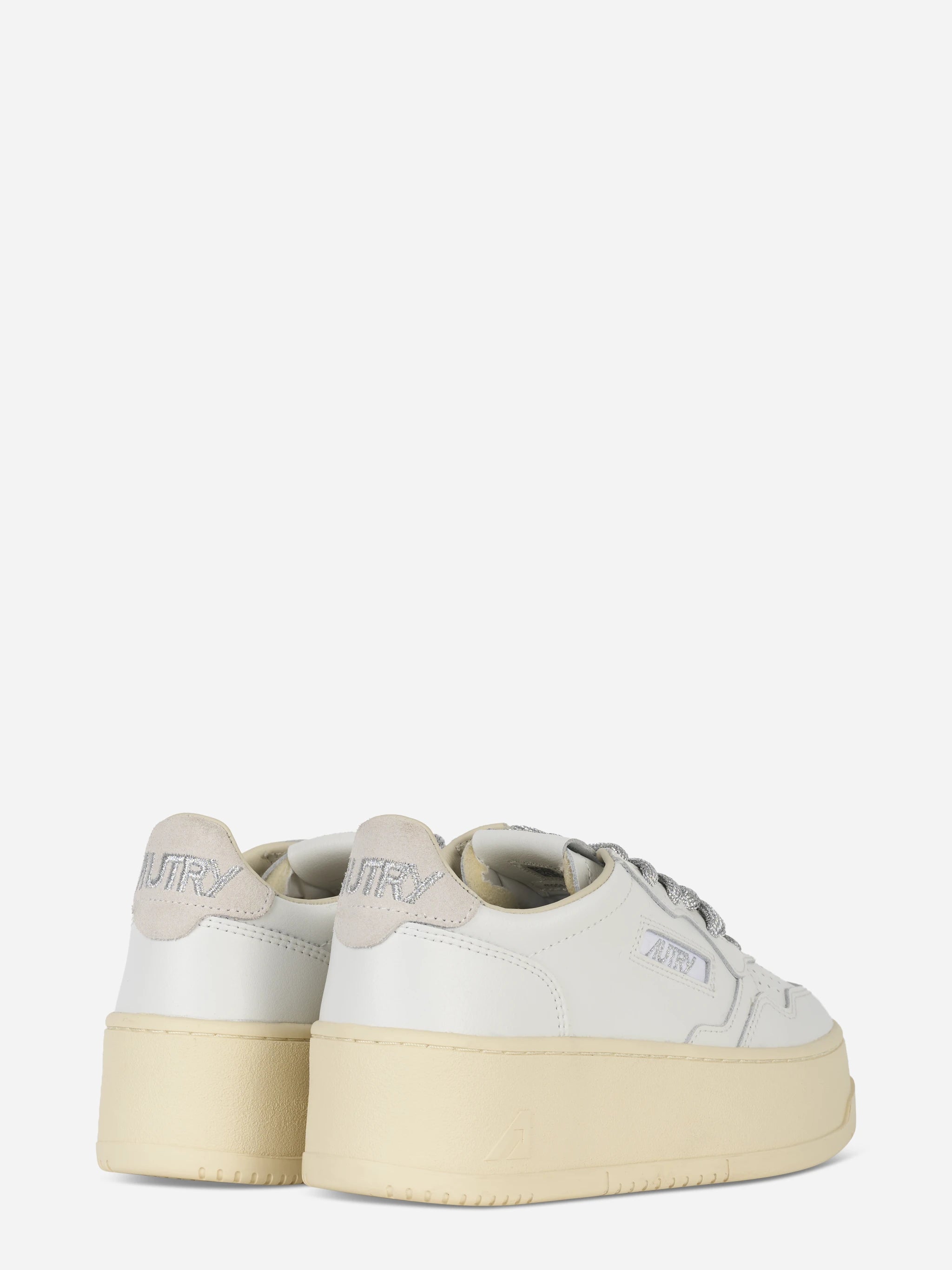 SNEAKERS MEDALIST PLATFORM IN PELLE BIANCA