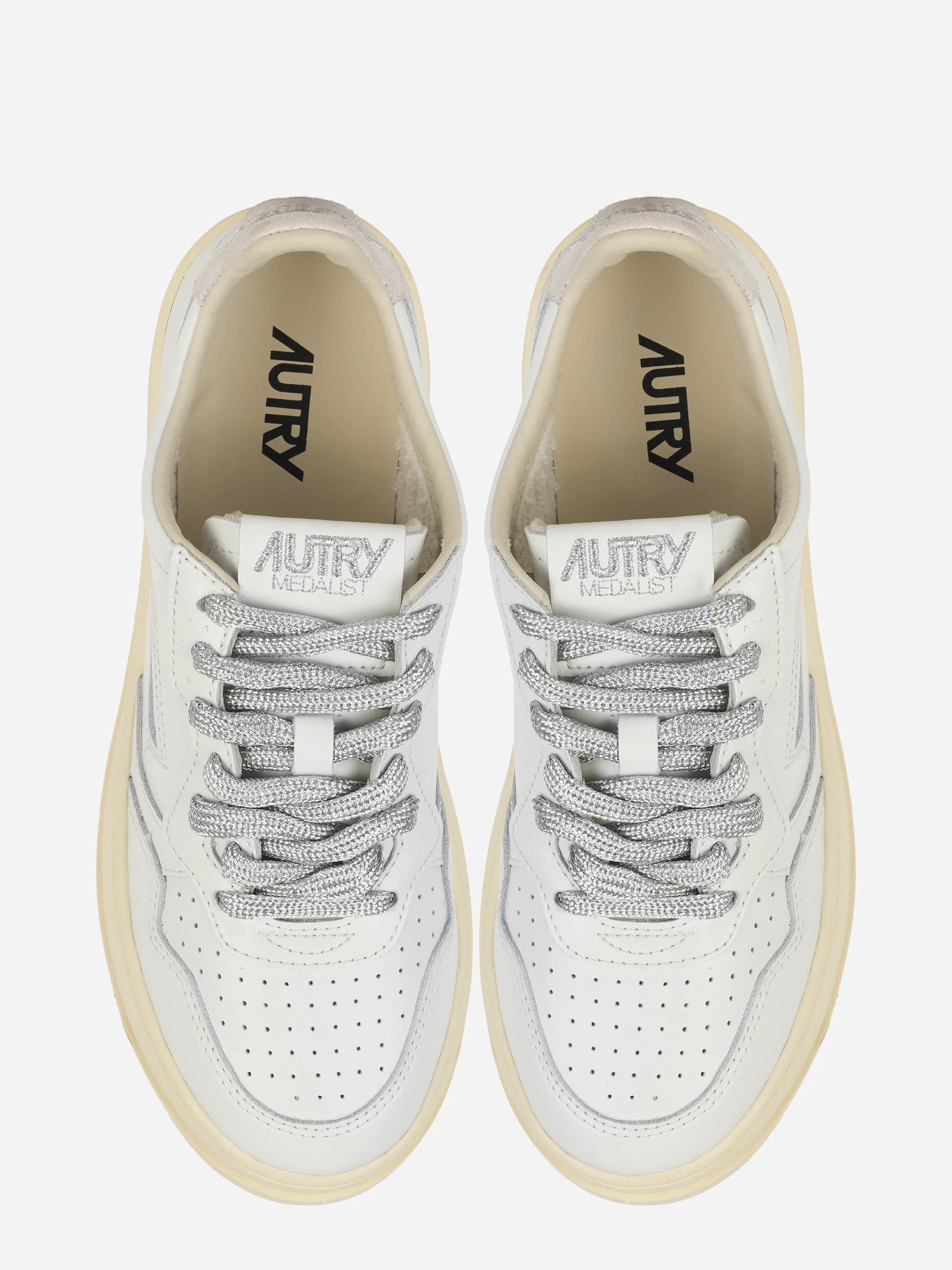 SNEAKERS MEDALIST PLATFORM IN PELLE BIANCA