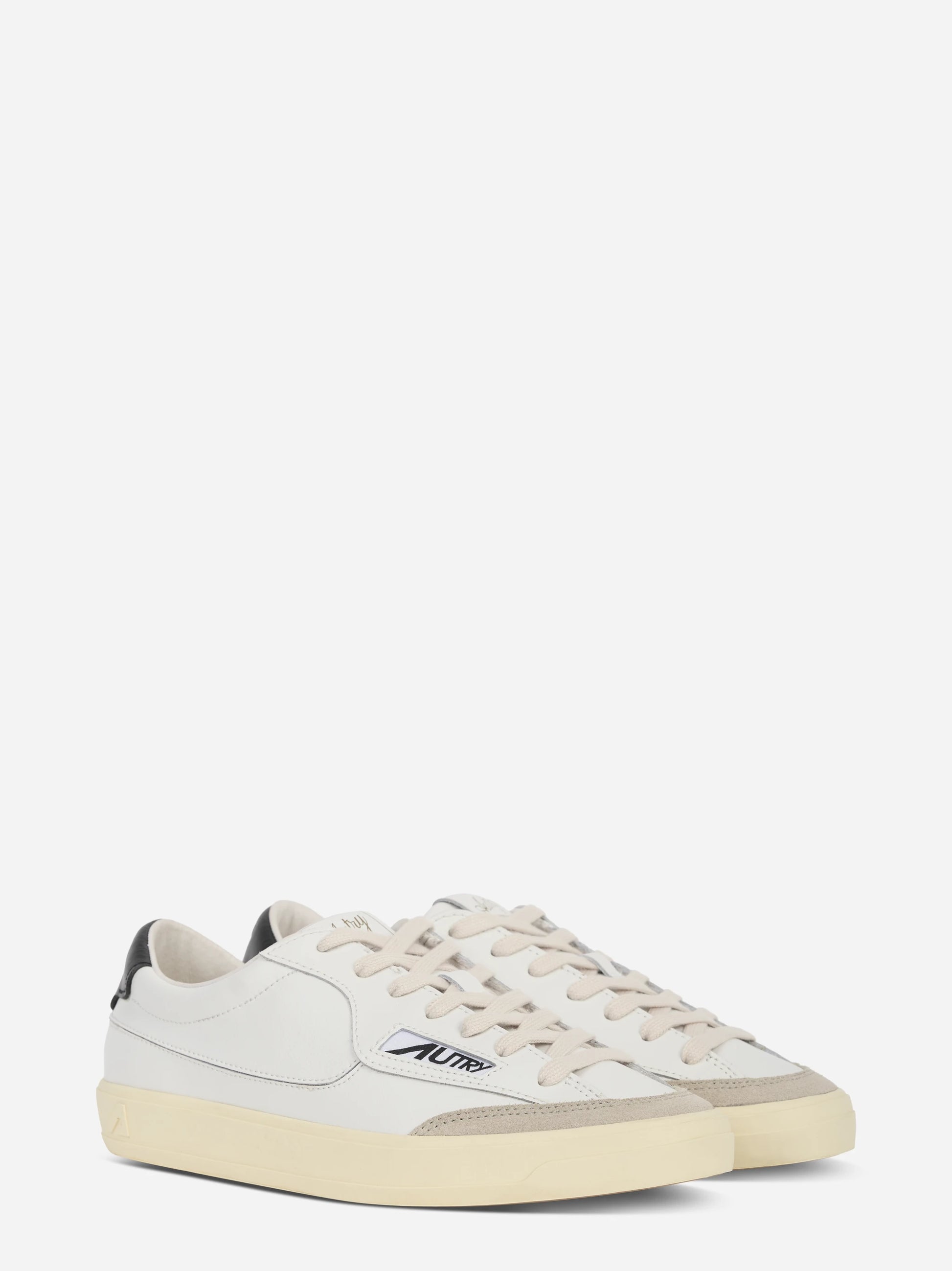 SNEAKERS WINDSCAPE LOW IN PELLE BIANCA E NERA