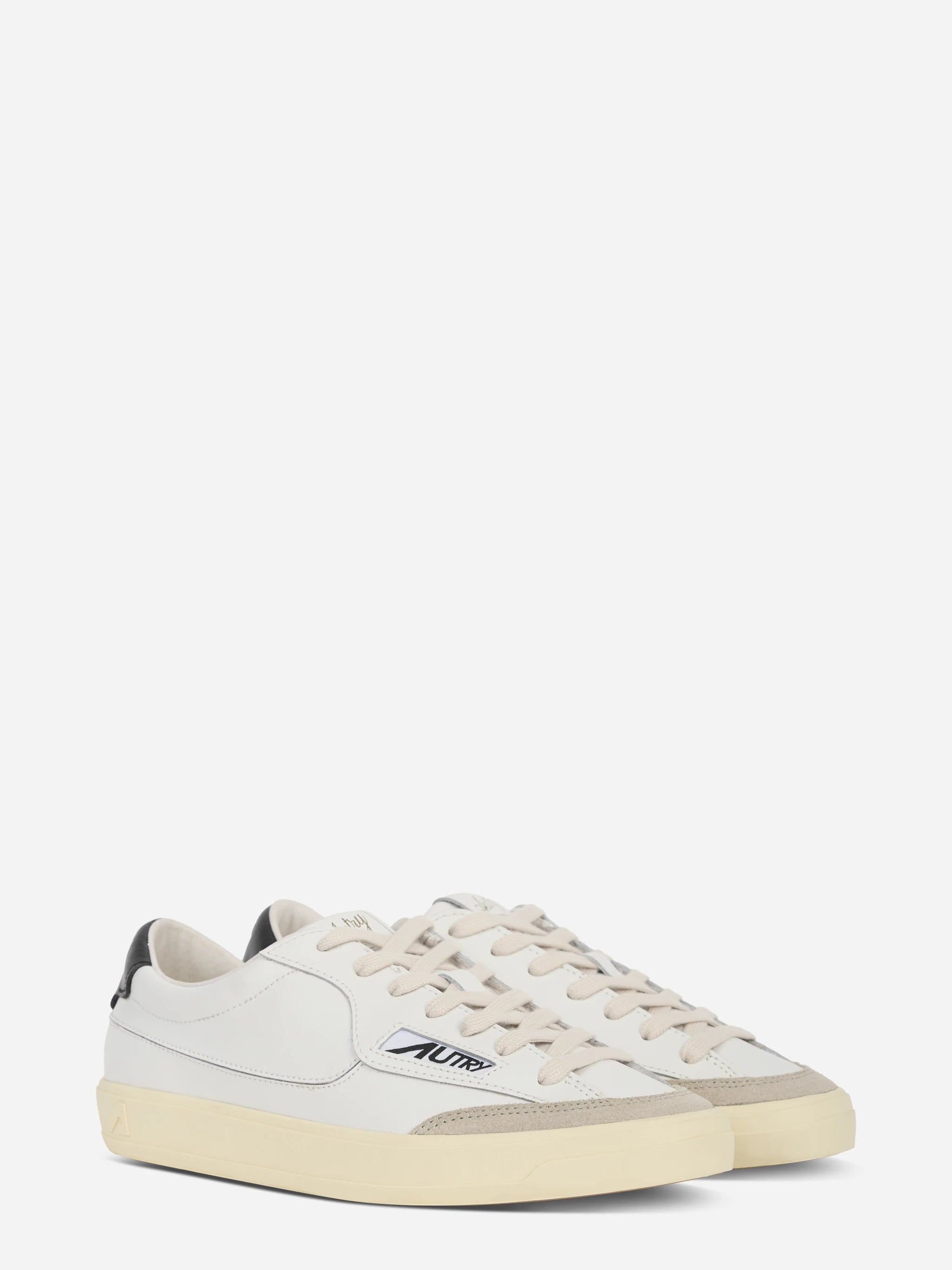 SNEAKERS WINDSCAPE LOW IN PELLE BIANCA E NERA