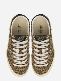 SNEAKERS WINDSCAPE LOW IN SUEDE LEOPARD E NERO