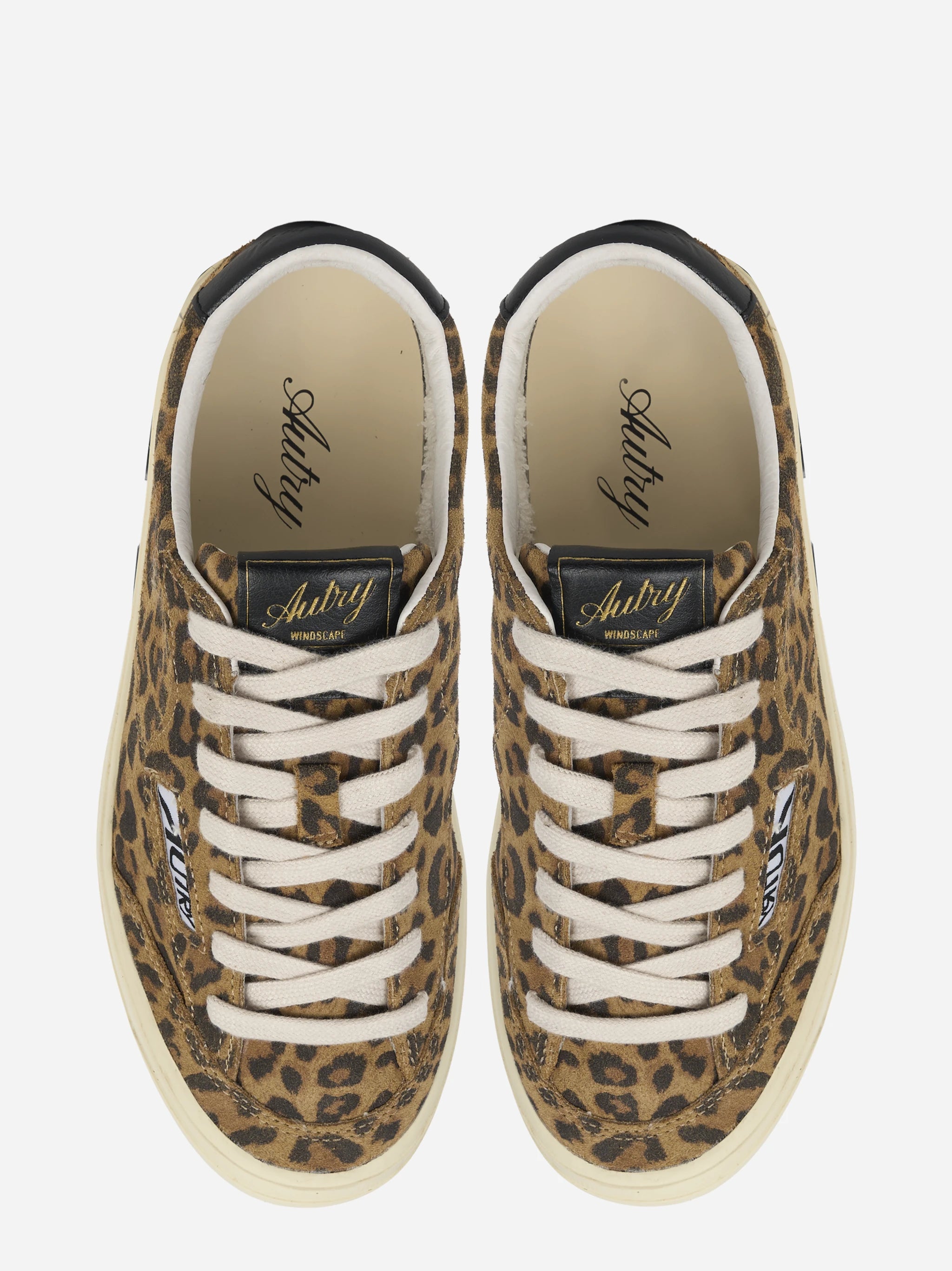 SNEAKERS WINDSCAPE LOW IN SUEDE LEOPARD E NERO