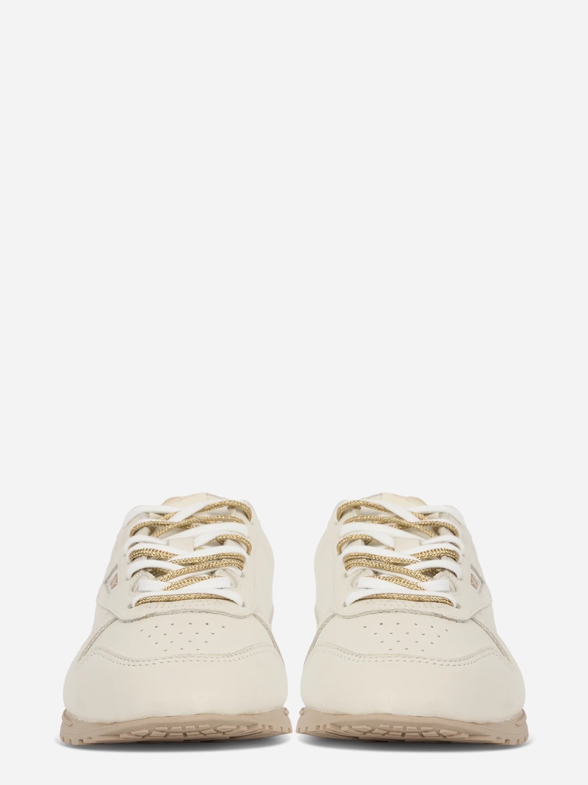SNEAKERS WINDSPIN IN PELLE NAPPA BIANCO E ORO