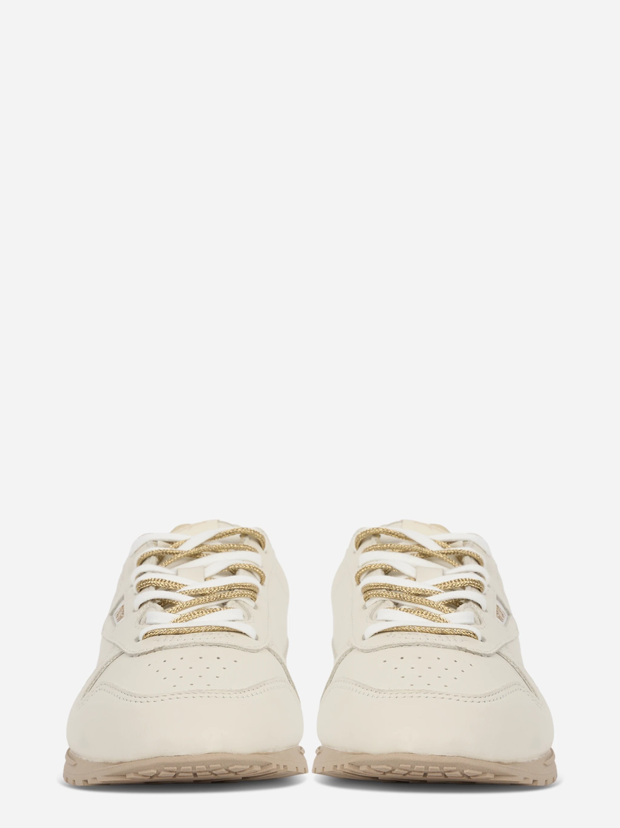 SNEAKERS WINDSPIN IN PELLE NAPPA BIANCO E ORO