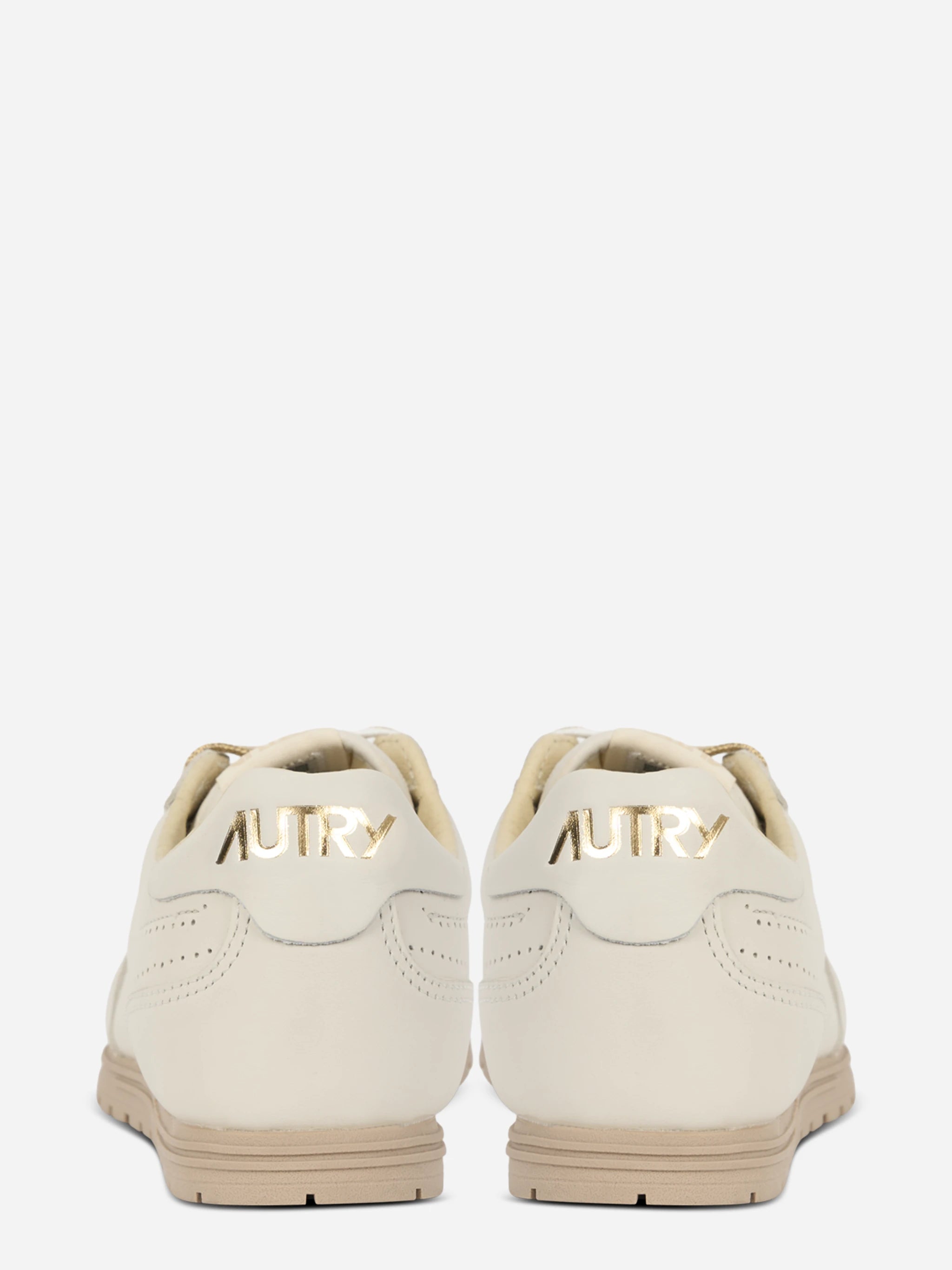 SNEAKERS WINDSPIN IN PELLE NAPPA BIANCO E ORO